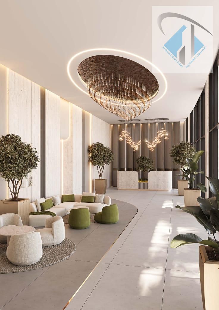 Studio apartment for sale in Ajman, directly on Sheikh Mohammed Bin Zayed Road. Super deluxe finishing, furnished, and direct from the developer.