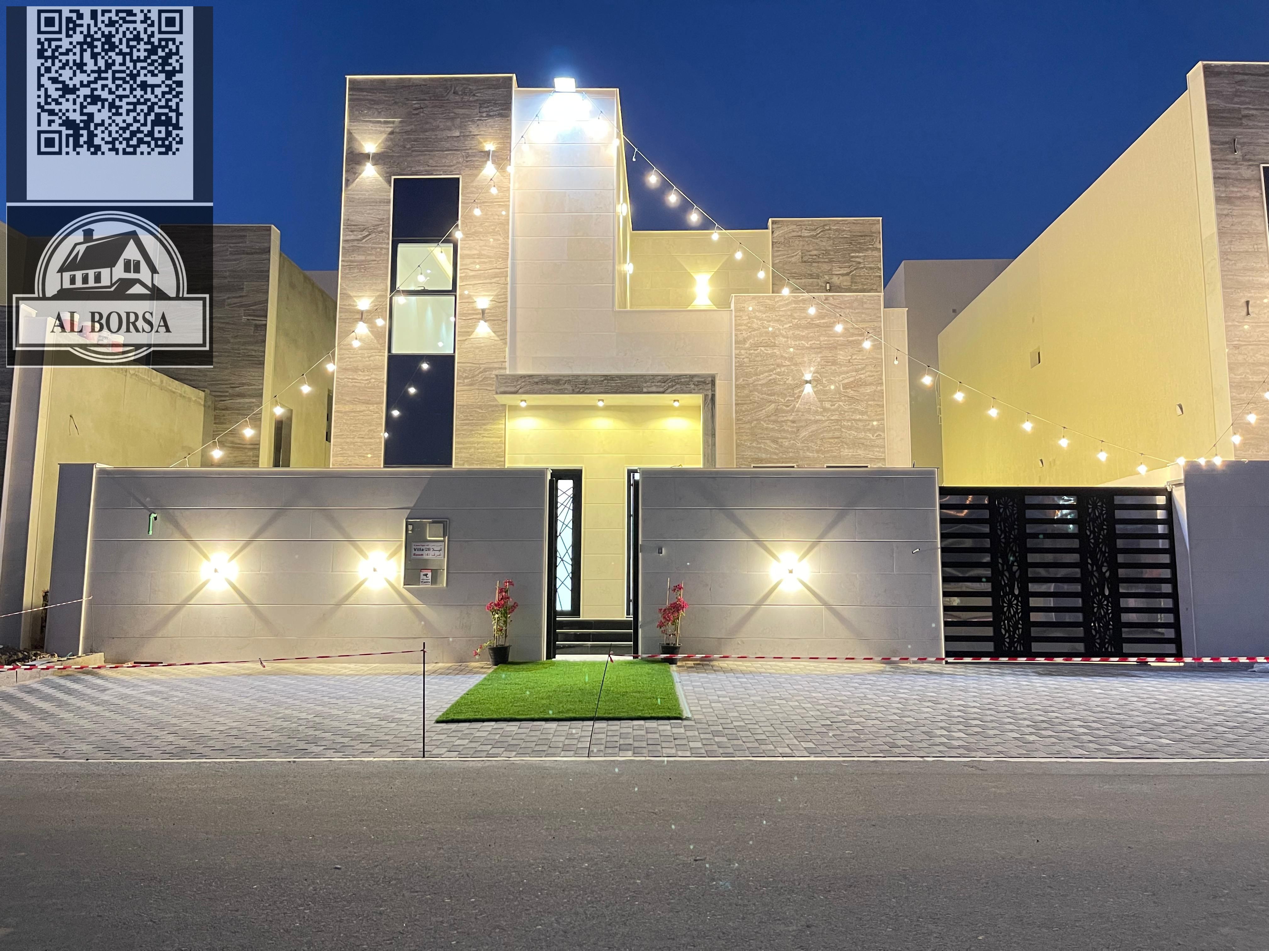Villa for sale – Al Helio 2, Ajman | 4 master bedrooms + Majlis + Living room + Maid's room | Modern luxury design | Registration fees included