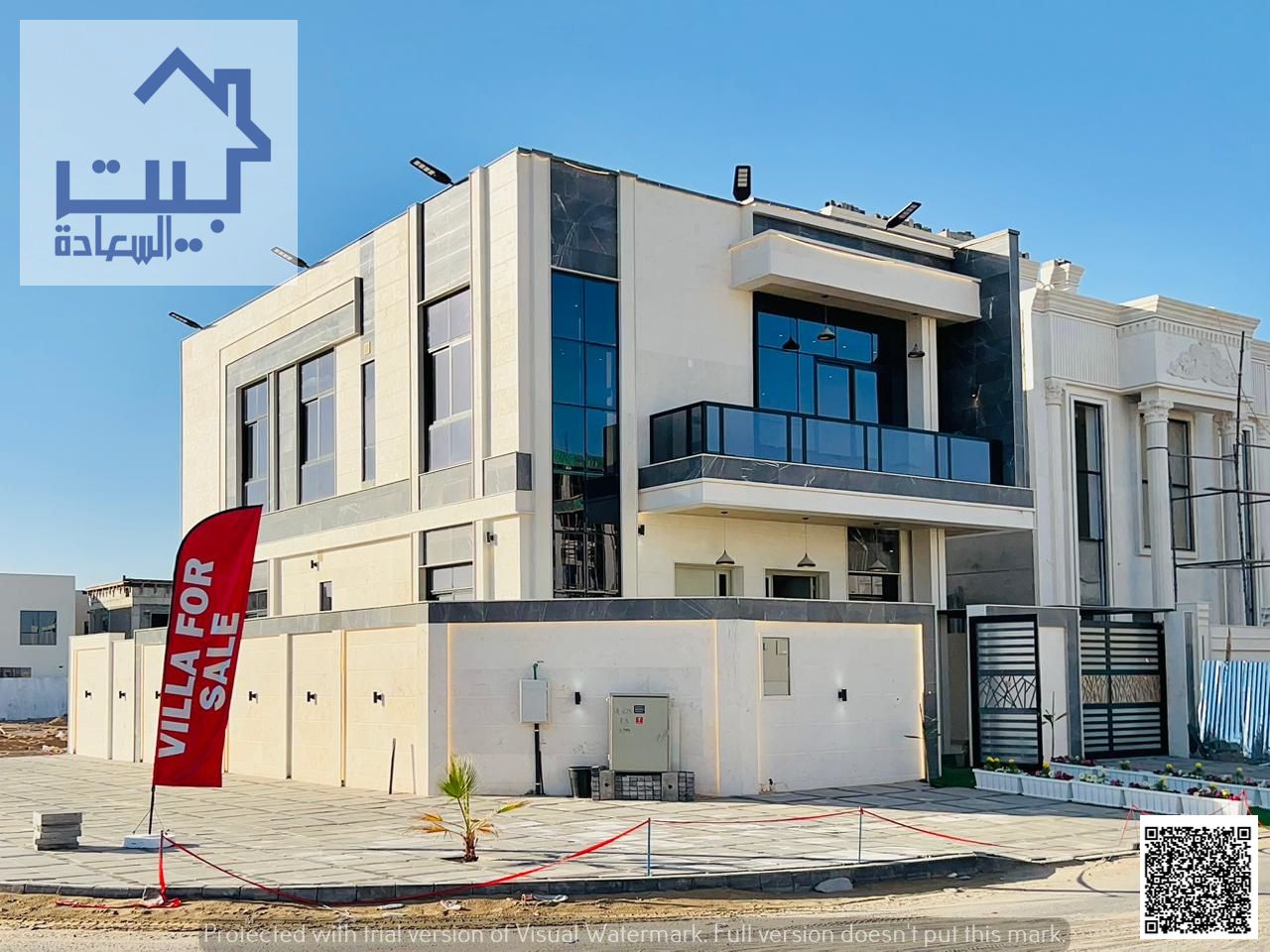 Own a corner villa for sale in Al Helio 2, Ajman. Two floors + roof, strategic location near Sheikh Mohammed Bin Zayed Road, freehold for all national