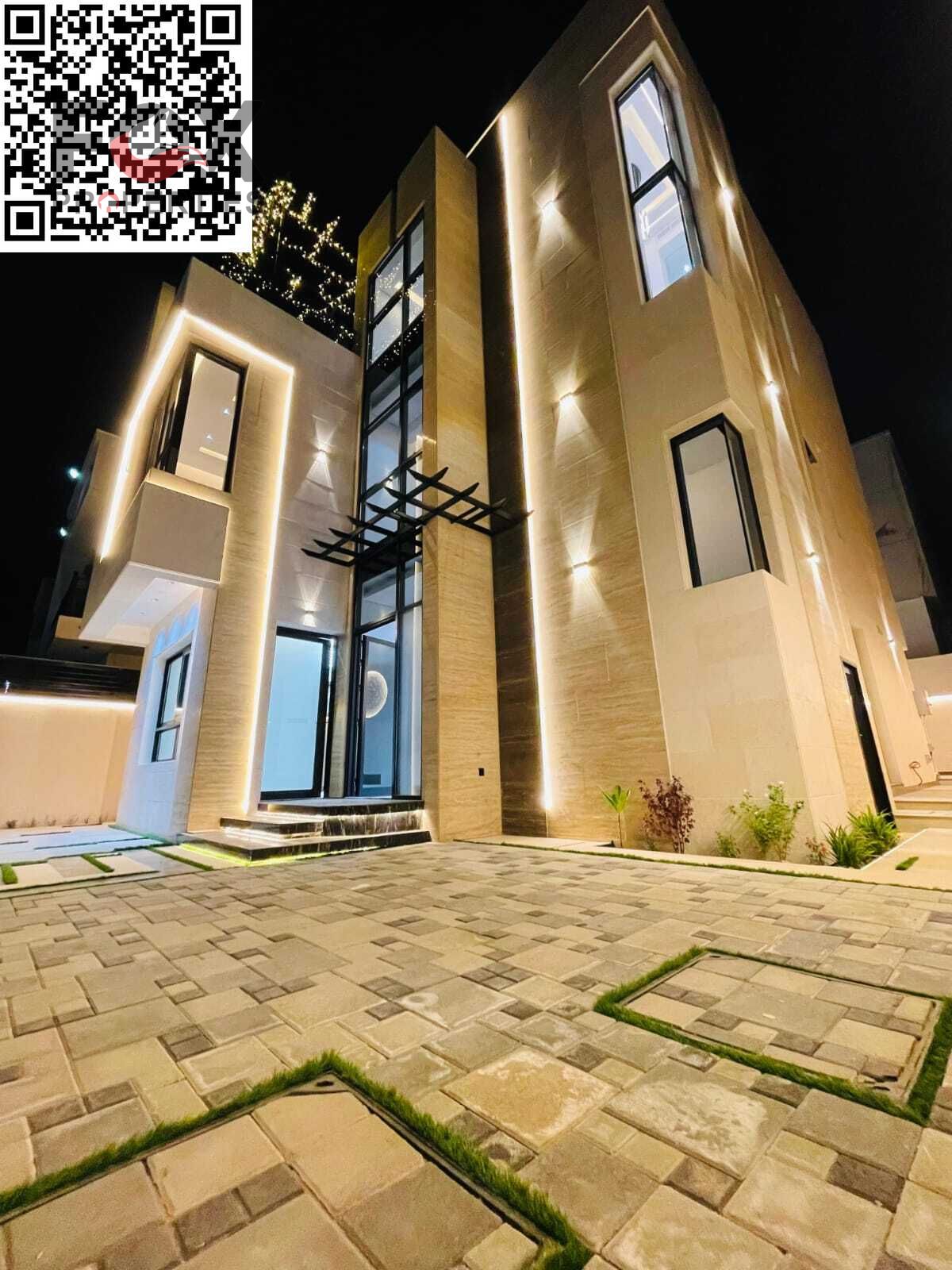 Corner villa on two streets for rent in Al-Haliyo 2, brand new, ultra-luxurious, five master bedrooms with swimming pool, elevator, private terrace an