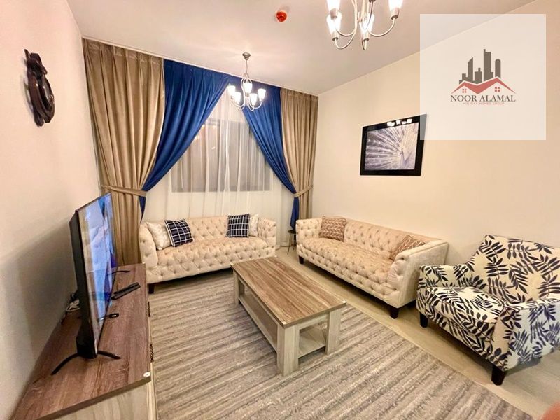 Sharjah, Al Taawun area: One bedroom, living room, kitchen, and two bathrooms. Second occupant in a building.