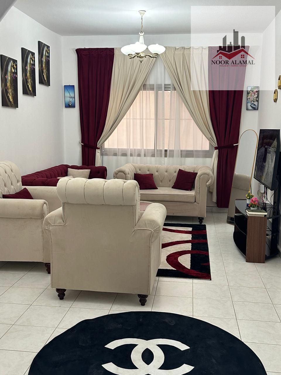 Sharjah Al Taawun, one bedroom and living room, first occupancy, fully furnished with hotel-style furniture, super deluxe