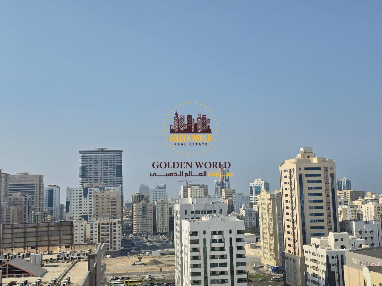 2BR apartment with balcony & parking in Al Qasimia near Mega Mall, open view, bright and spacious, prime location for AED 45K.