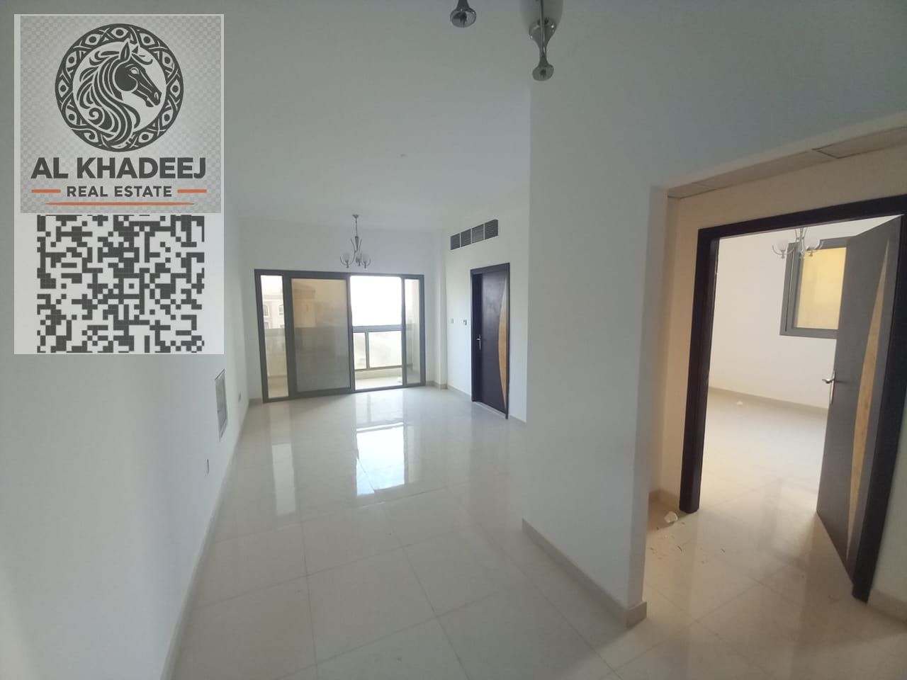 Two bedrooms and a large living room with a balcony overlooking the Al-Aliya area, close to all services and main roads.