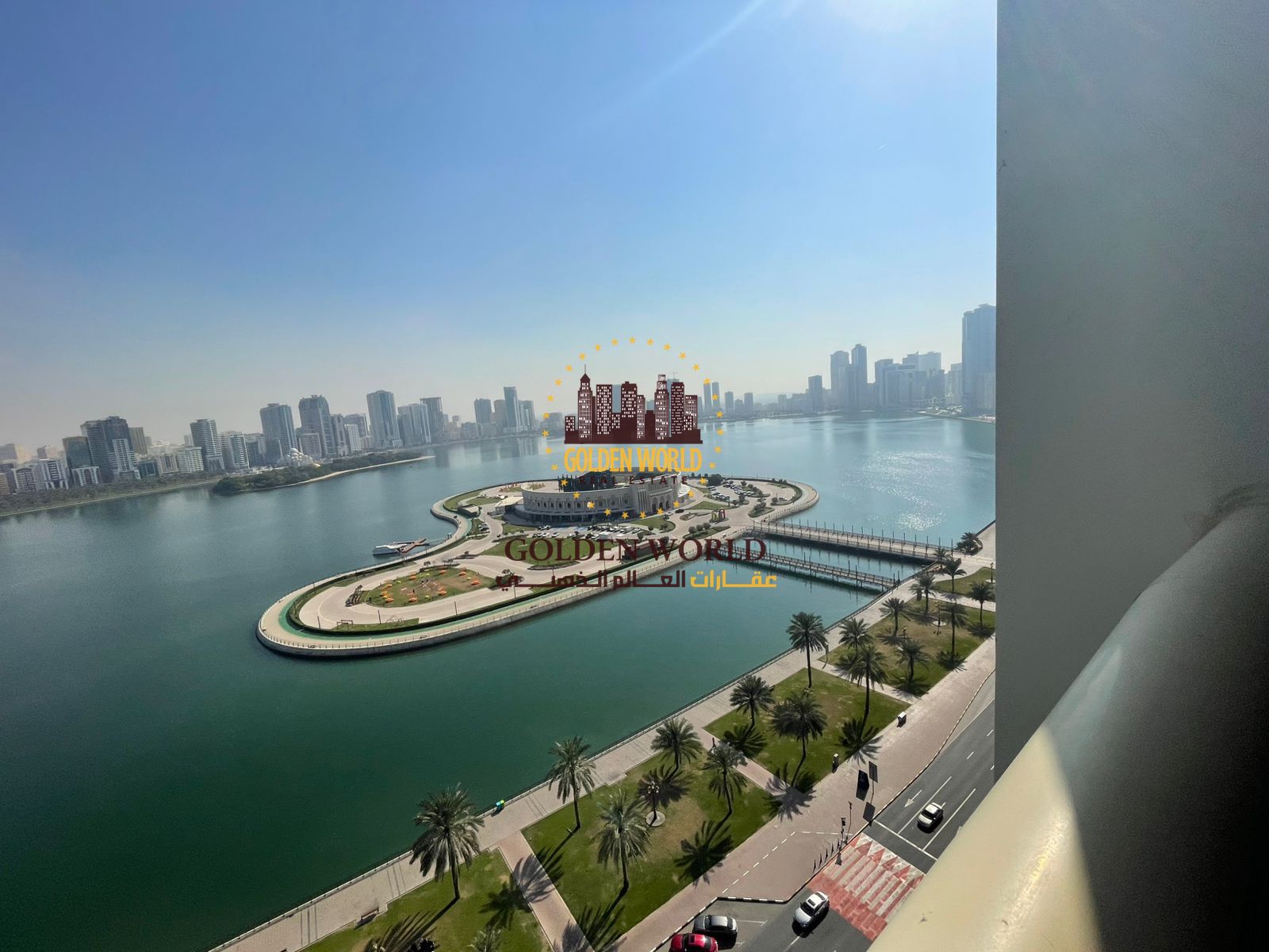 Spacious 4BR + living room in Al Majaz 3 Corniche. 4 baths, master with dressing, maid room, laundry, free AC & parking, gym. Rent AED 95K.
