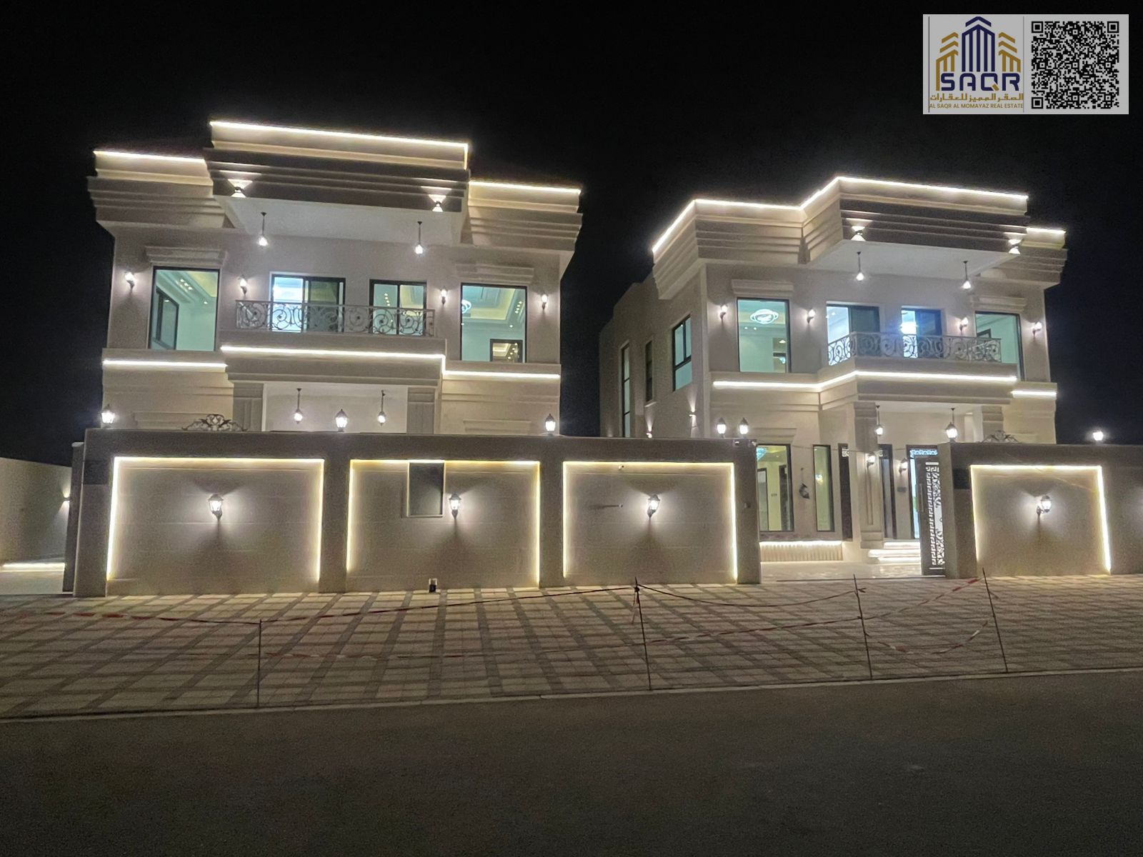 Villa for sale in Ajman, Al Helio 2 area. The villa features 4 master bedrooms, a majlis (formal sitting room), 2 living rooms, a fully equipped kitch