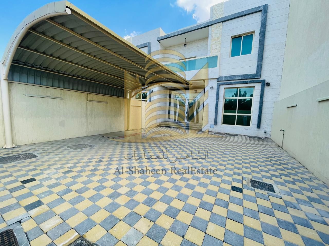 Two adjacent villas for rent in Al Yasmeen area Brand new – Excellent finishing & prime location Each villa consists of: * 5 bedrooms * Majlis * Living room * Kitchen * Large yard Annual rent: AED 100,000 Security deposit: AED 100000
