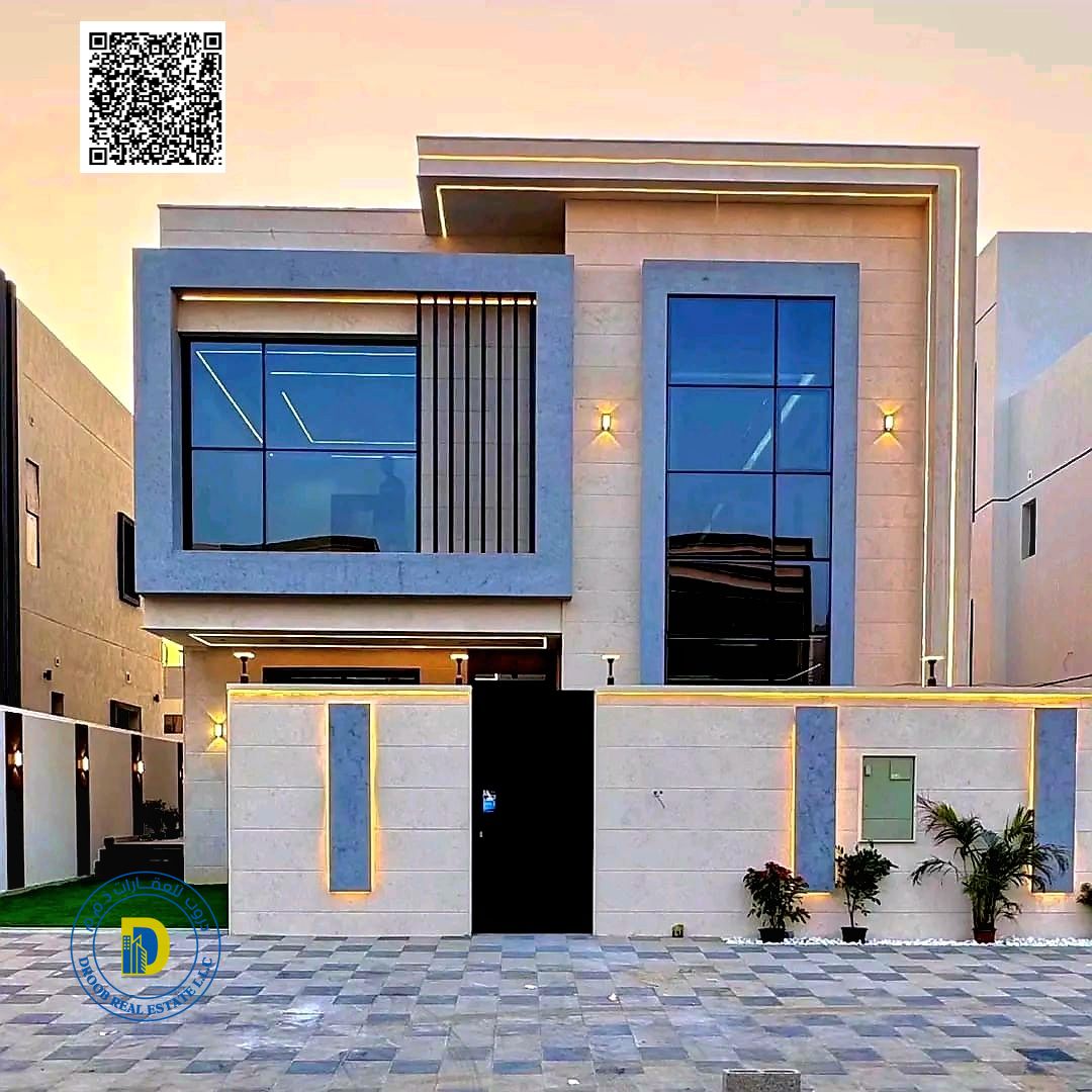 Luxury villa for sale in Al Zahia, 5 bedrooms, living room, majlis, swimming pool and roof. Price includes registration fees.