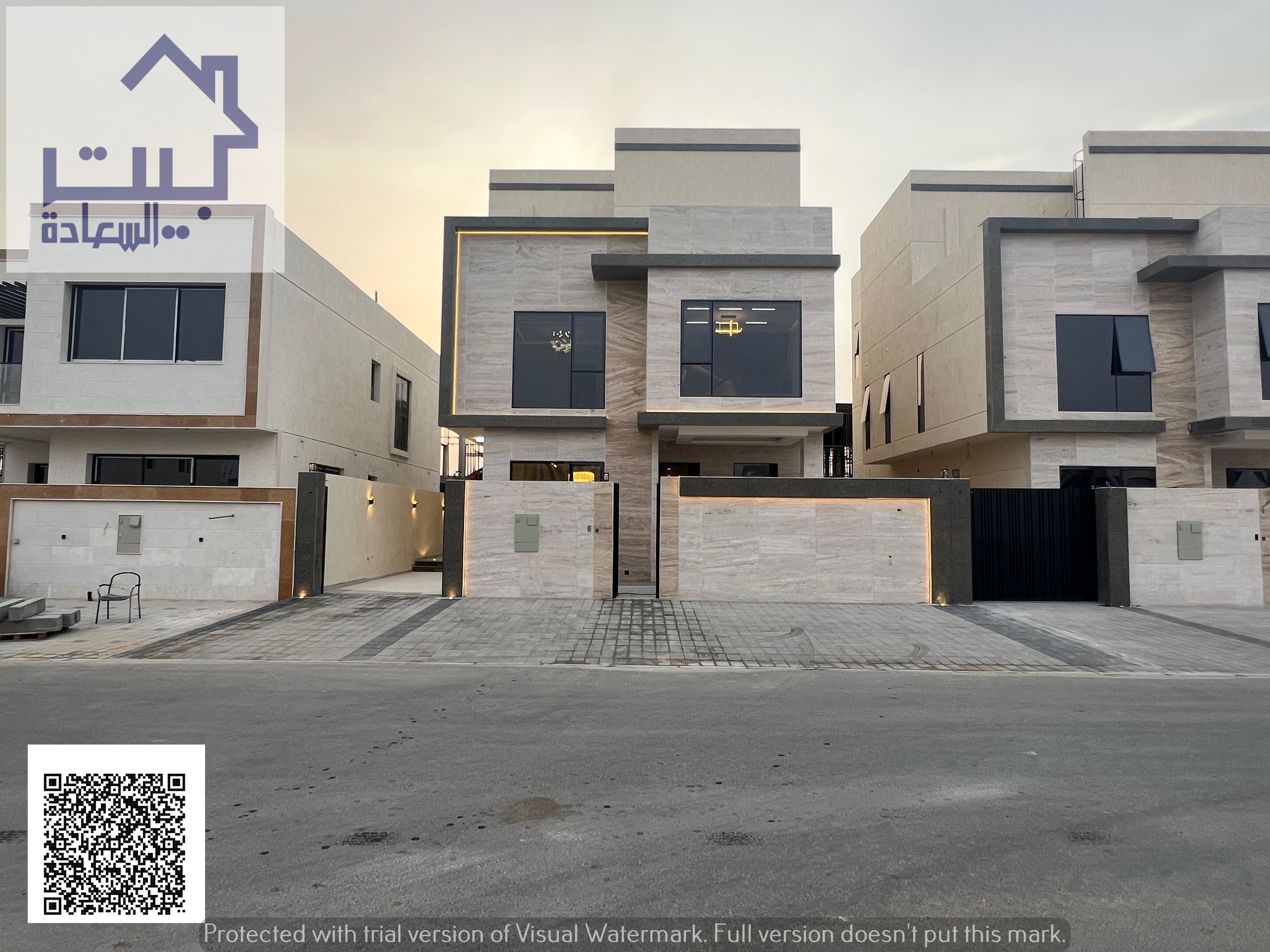 For sale, including registration fees and air conditioning: A luxurious villa in the Al Yasmeen area of Ajman, located on a main street in a prestig