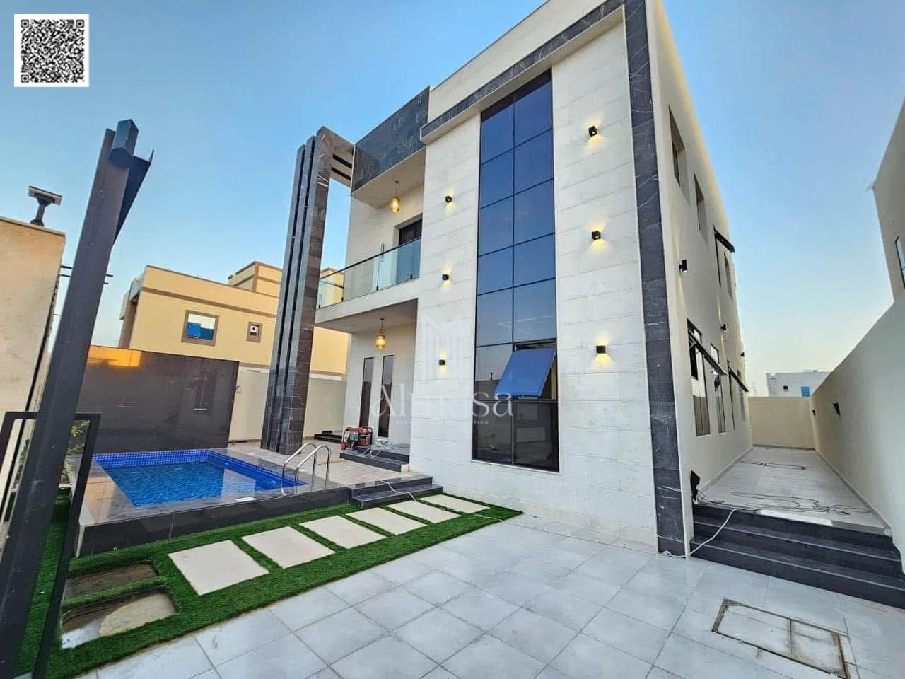 Own a villa including registration and ownership fees - private pool - central air conditioning - near all services, very close to Sheikh Mohammed Bin