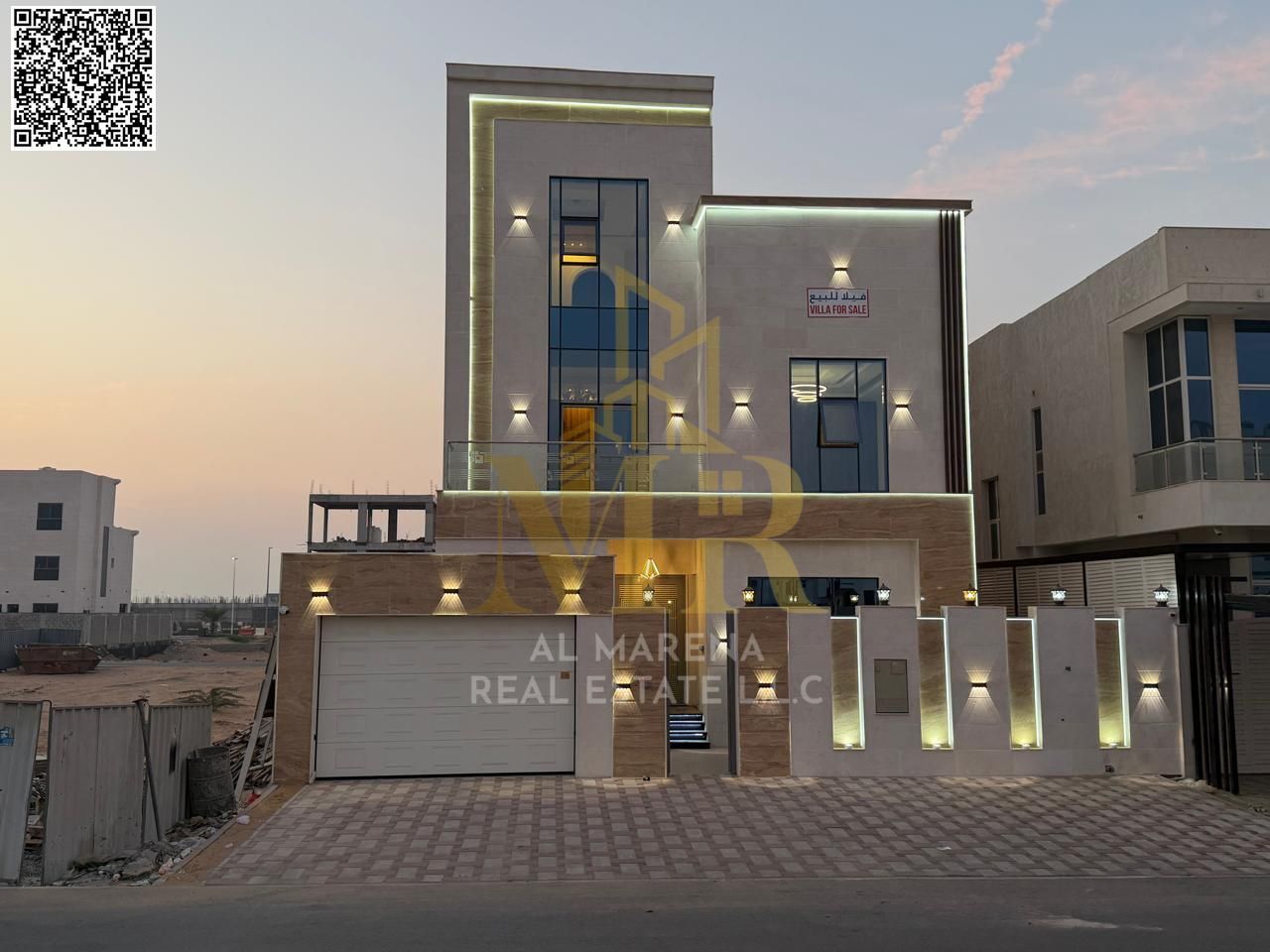 A villa with a price including registration and ownership fees, ready to move in, in the most prestigious areas of Ajman. Freehold ownership for all n