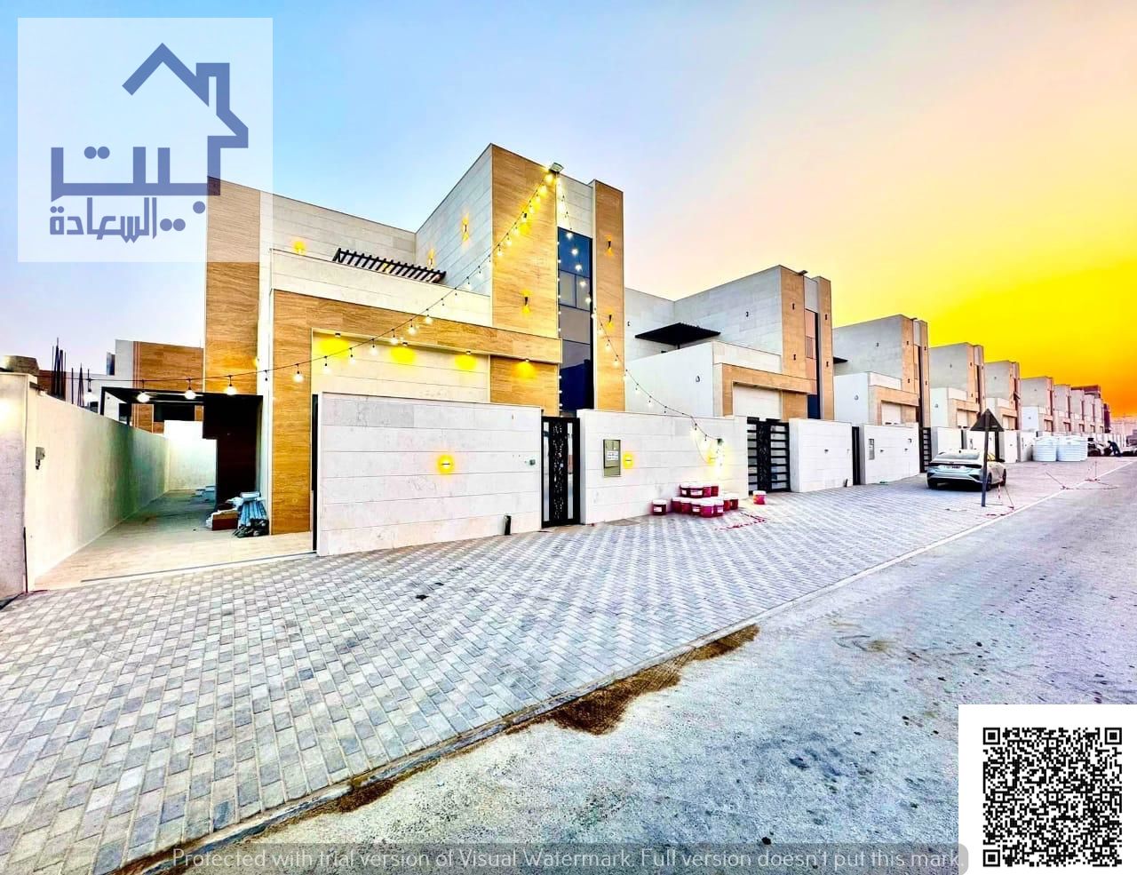 Modern villa for rent in Al Helio, Ajman. Two floors with roof, 4 master bedrooms, front setback, located near Sheikh Mohammed bin Zayed Road.