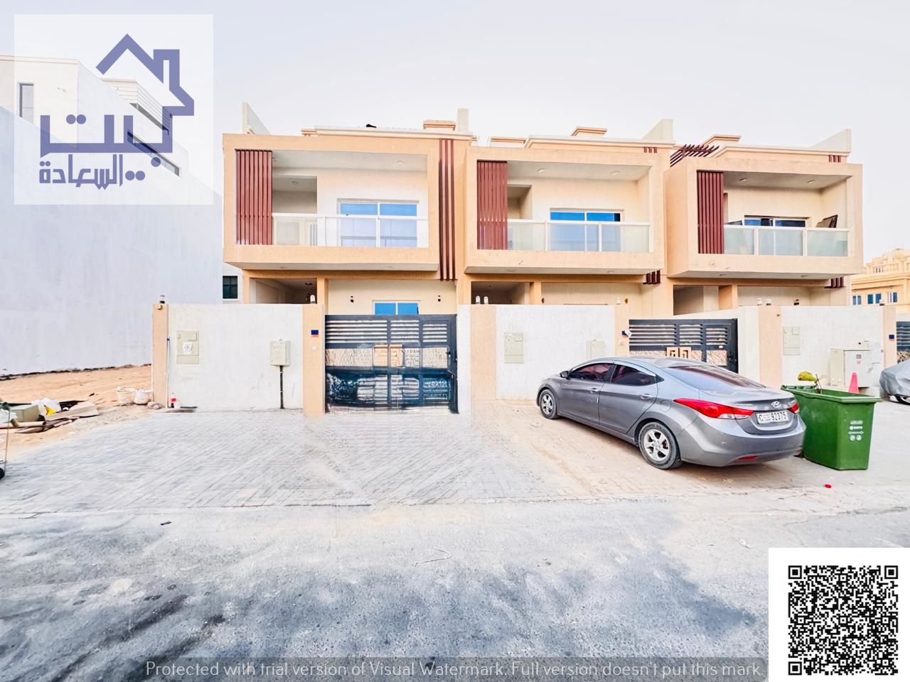 Modern villa for rent in Al Zahia, Ajman. Two floors + roof, 4 master bedrooms, majlis and hall, spacious areas, near Sheikh Mohammed bin Zayed Road.