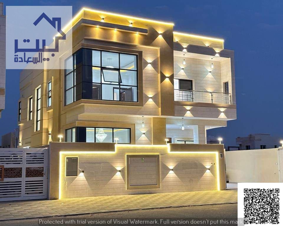 Modern villa for rent in Al Yasmeen, Ajman. Two floors, 5 master bedrooms, living hall and majlis, located near Sheikh Mohammed bin Zayed Road.