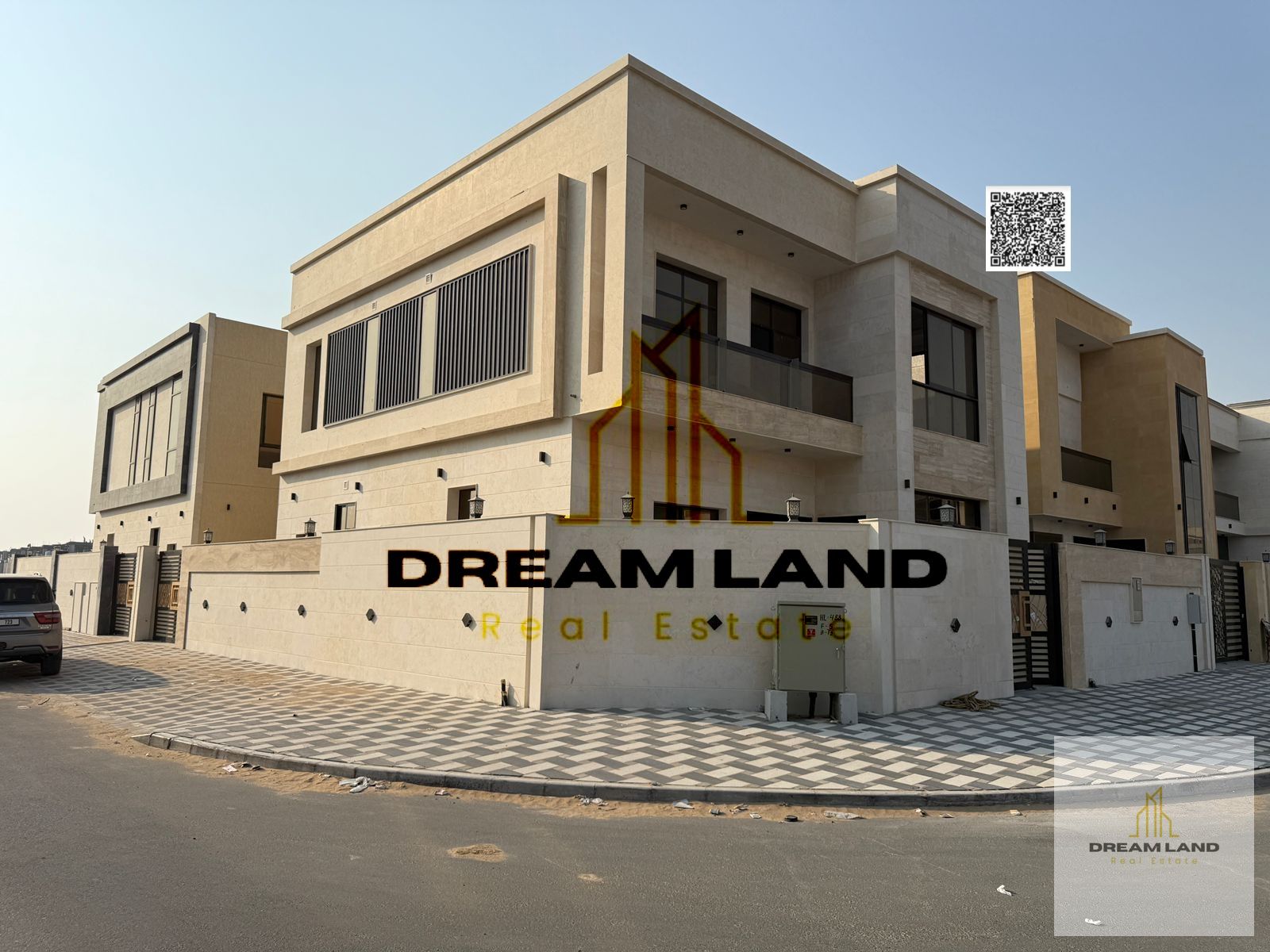 Including registration fees, Adorable 5 master bedrooms with built in wardrobes and central AC, in front of a large garden, in upscale area