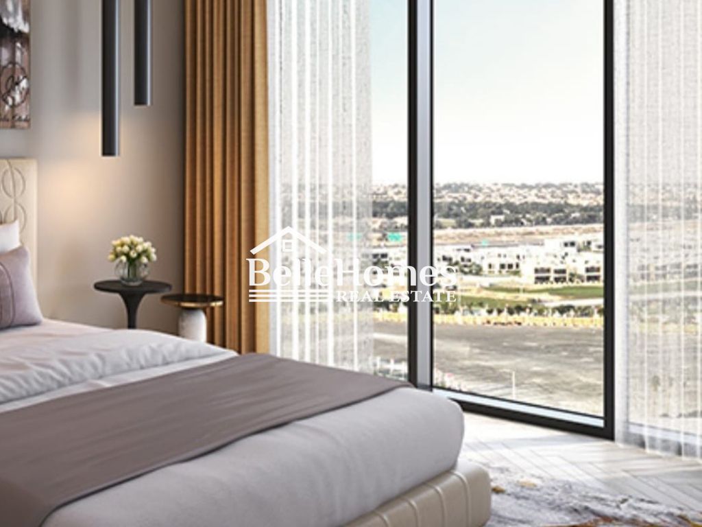 Luxury Semi-Furnished 1 Bedroom + Study in a prestigious golf community | Higher Floor