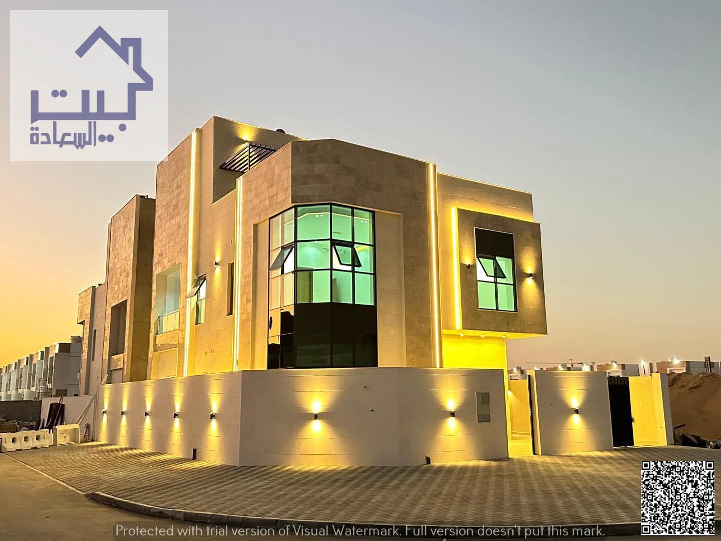 For sale : Corner villa in a prime location , registration and ownership fees included. Two floors + roof, near services and Sheikh M. Bin Zayed Rd.
