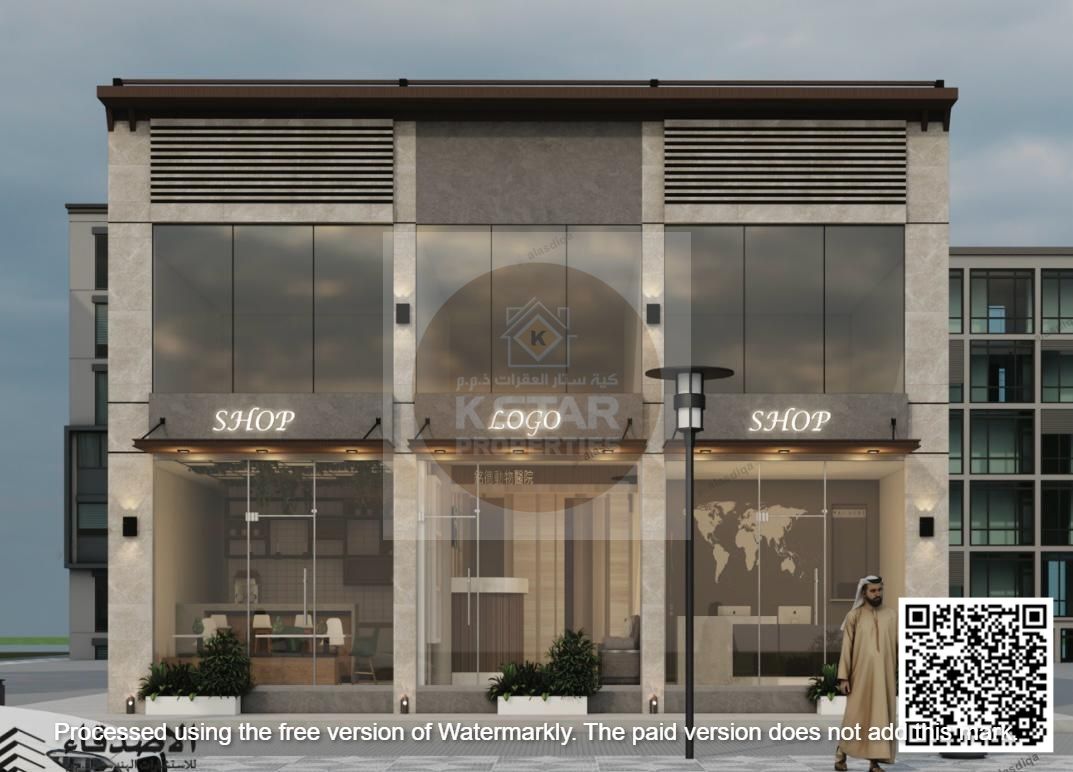 BRAND NEW COMMERCIAL PROPERTY WITH 2 SHOPS 400 SQ FT EACH AND 1 SHOWROOM 3500 SQ FT ON MAIN COMMERCIAL MARKET IN AL ZAHYA AJMAN