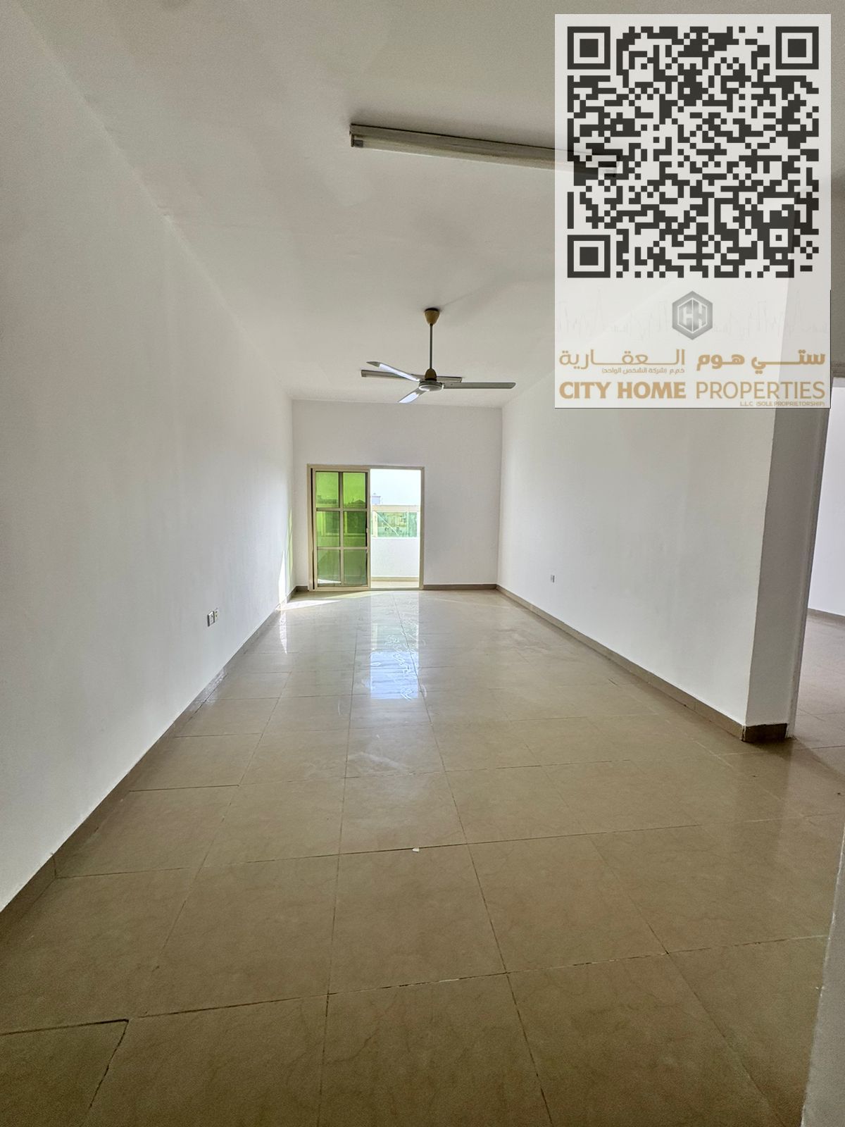 A 1-bedroom apartment with a living hall in Al Rawda, located in a prestigious area, close to the Dubai and Sharjah exits, and near all services. High