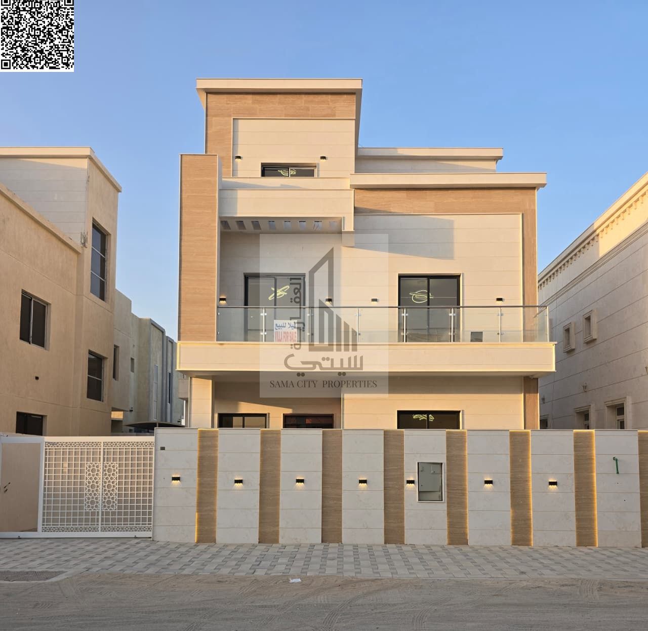 Villa for Sale in Al Yasmin Area Features: • 5 Master Bedrooms • Majlis with Bathroom • Living Room with Bathroom • Main Kitchen • Maid's Room
