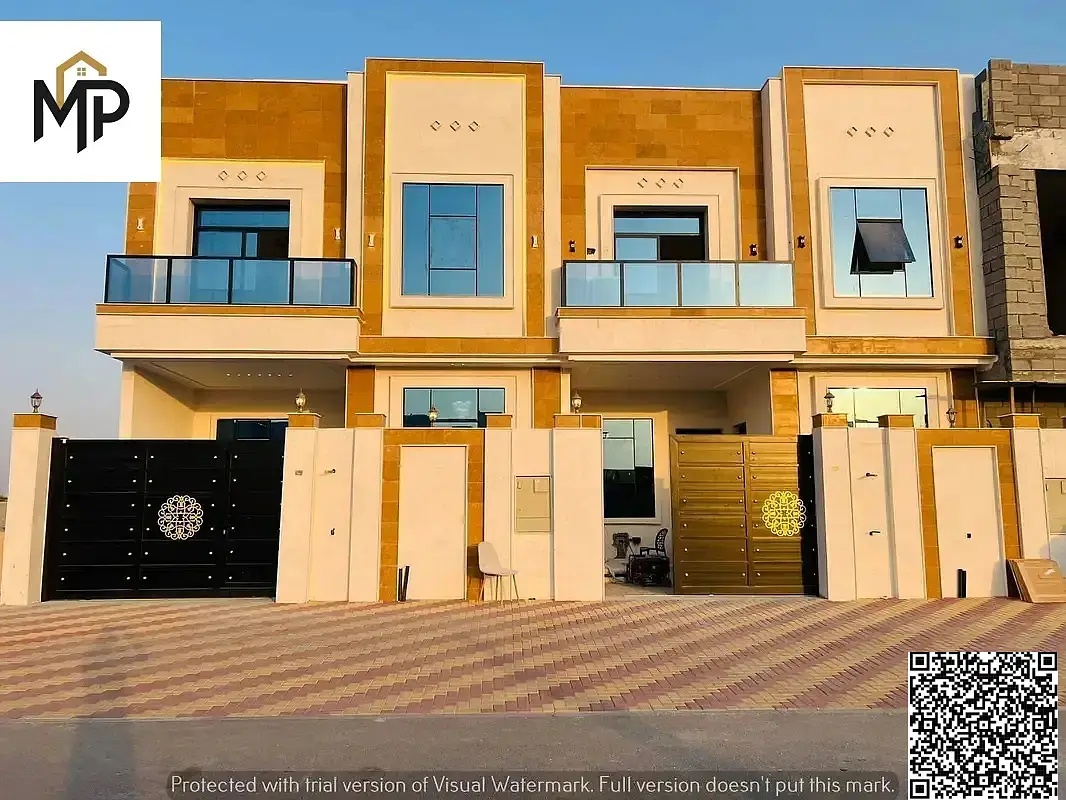 Luxury villa for sale in Al Yasmin area, 5 bedrooms, living room, majlis, and roof terrace. Attractive price.