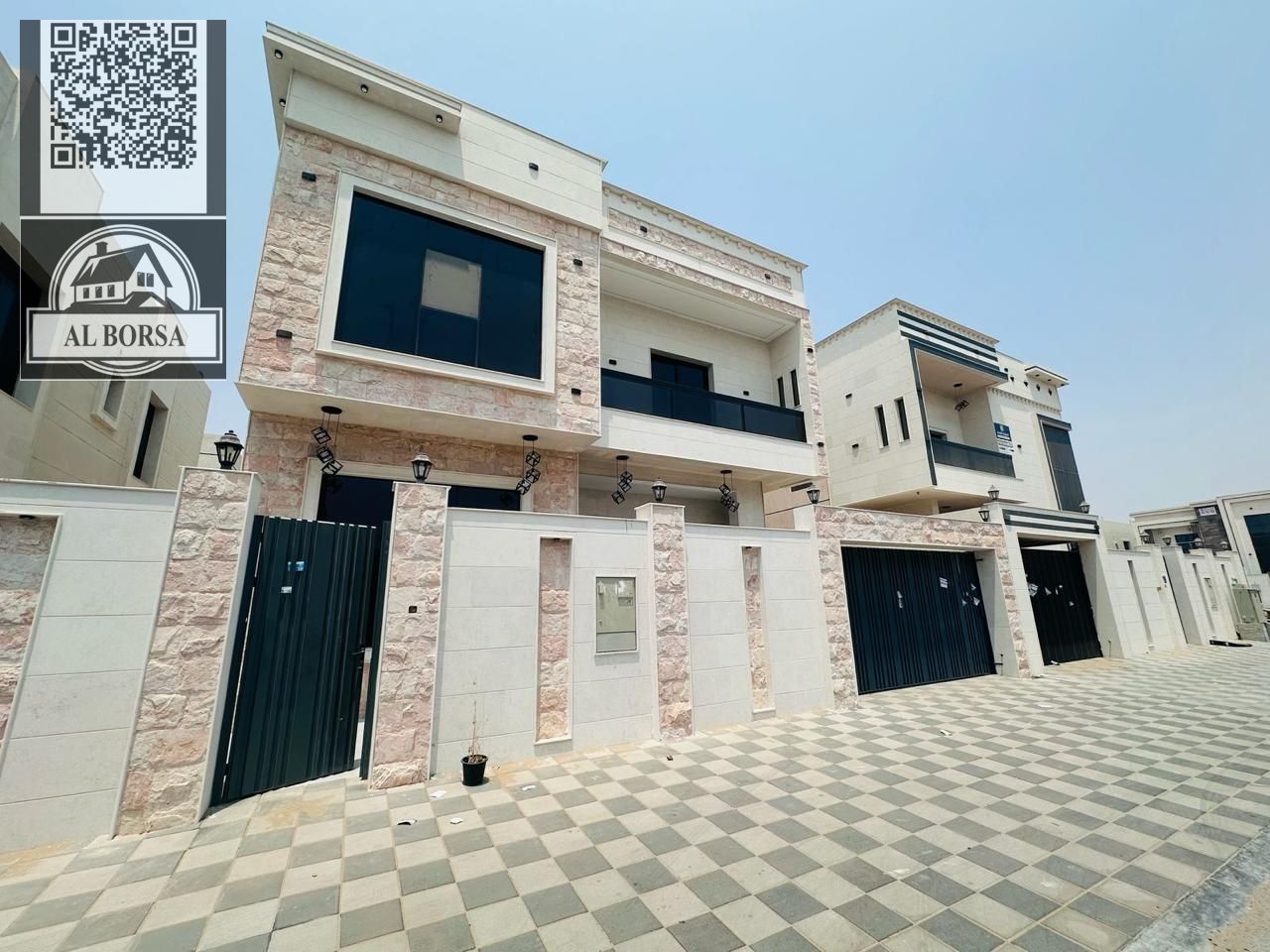 For rent in Al Yasmin - Ajman, 5 master bedrooms, majlis, hall and maid's room, first tenant.