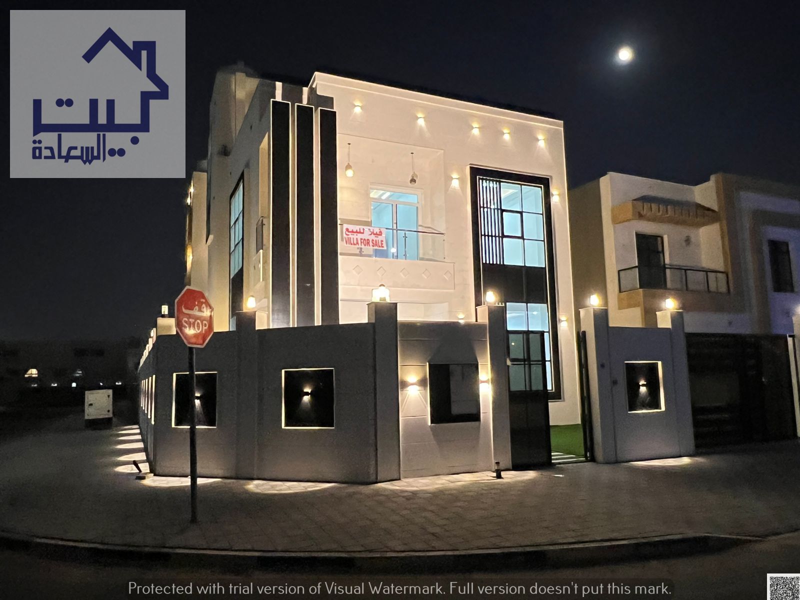 Luxury villa for sale in Al Zahia neighborhood – modern design, two floors + roof