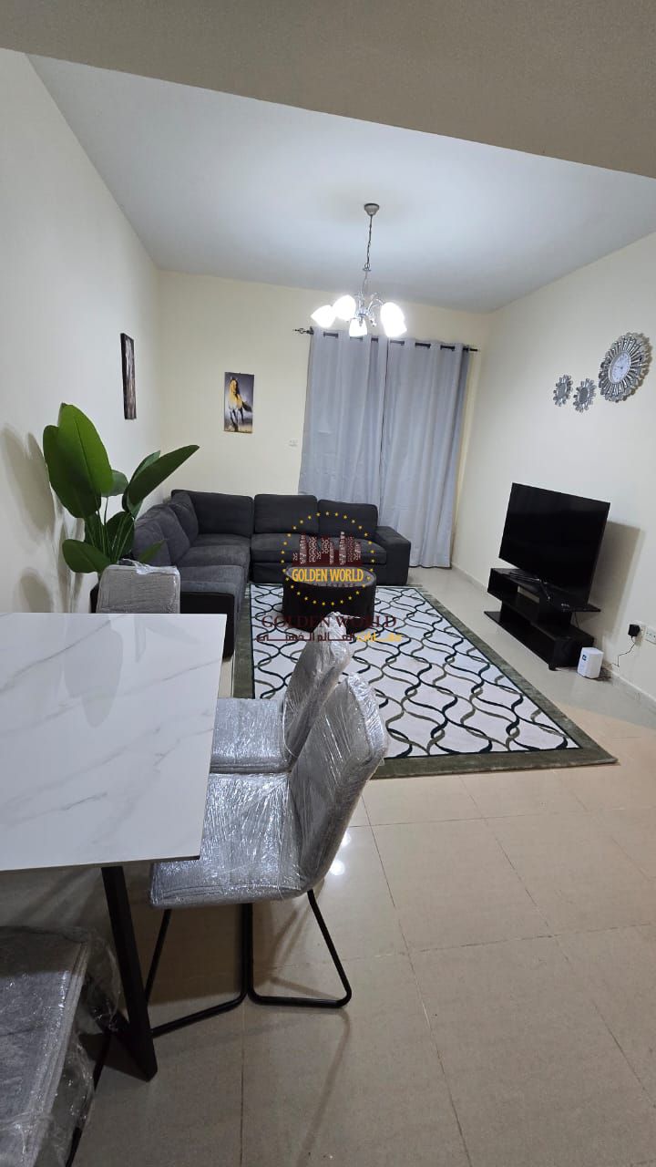1-bedroom apartment in Al Khan Tower, monthly rent AED 4,800 including internet only, free Wi-Fi, suitable for singles or couples, prime location near