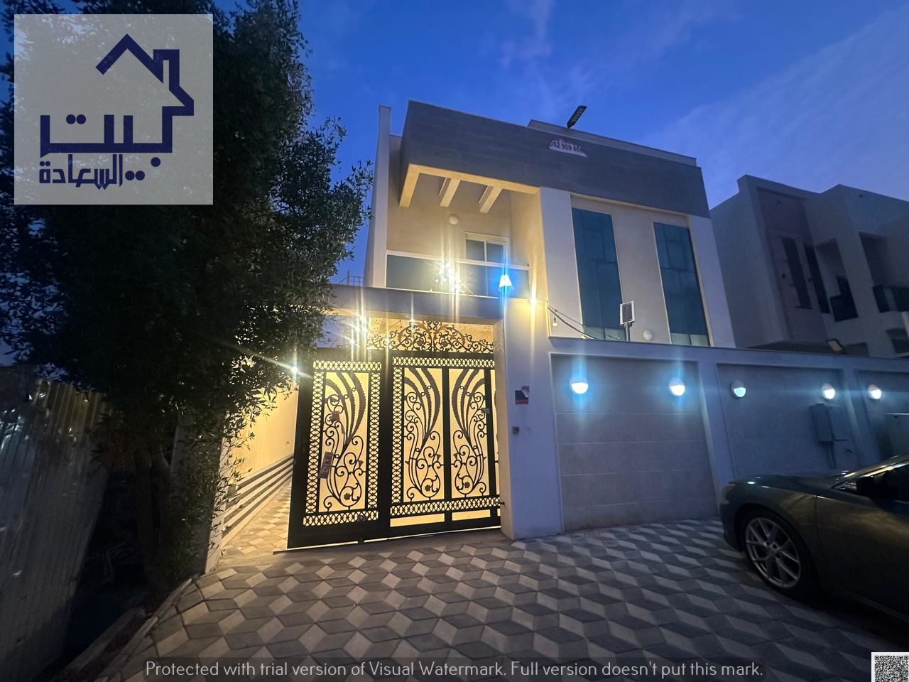 Villa for rent in Al Zahia area, 5 master bedrooms, living room, majlis, and maid's room