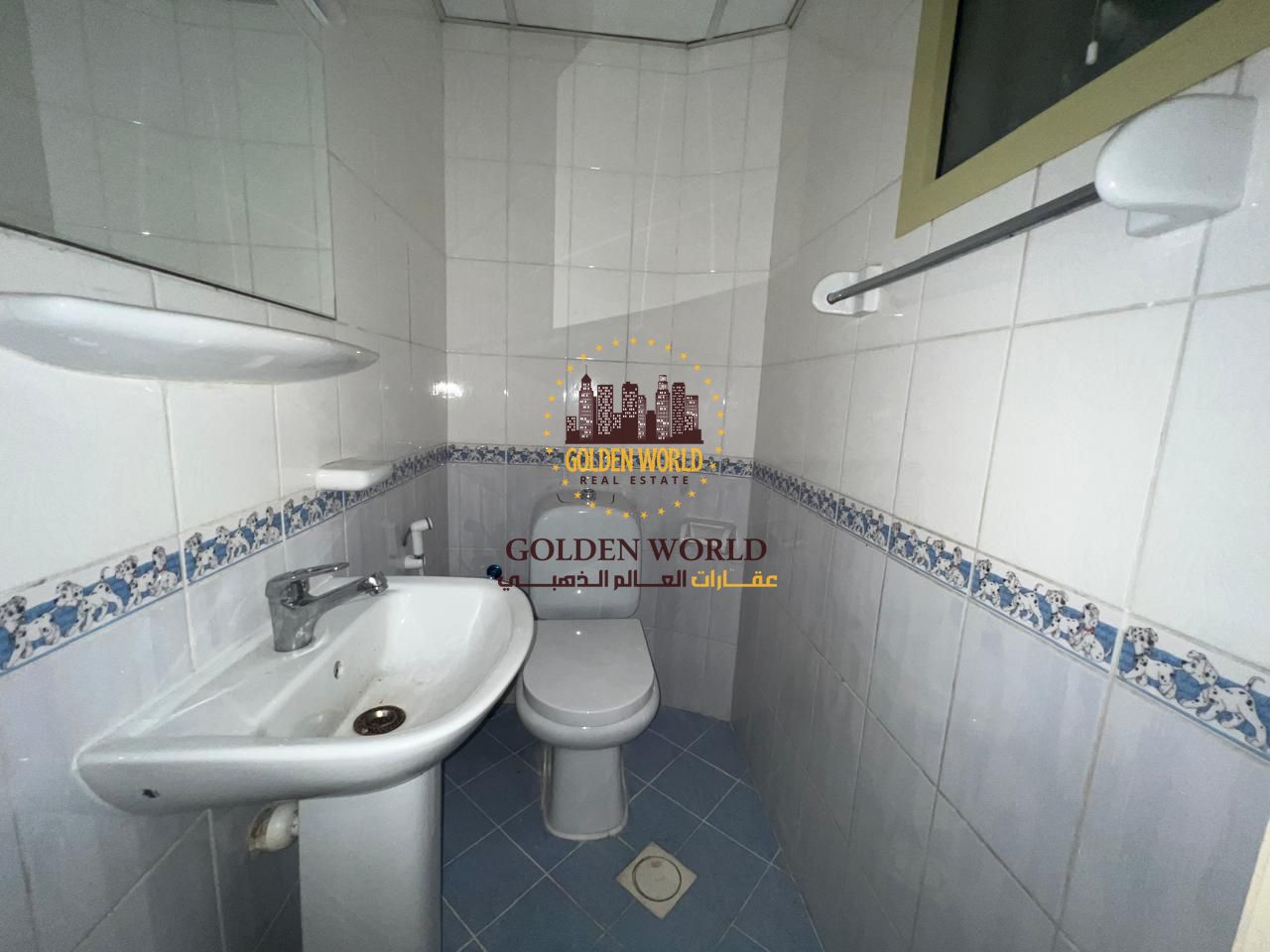 For rent in Abu Shagara: 2-bedroom apartment with living room and balcony, 2 bathrooms, built-in wardrobes, close to services. Annual rent AED 38,000.