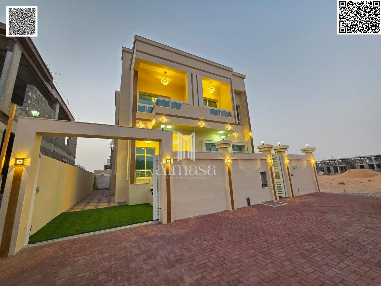 Villa for Sale in Al Helio 2 – Ajman | 5 Master Bedrooms | Main Road Location | Large Setback | AED 1,600,000 Including Registration – Negotiable