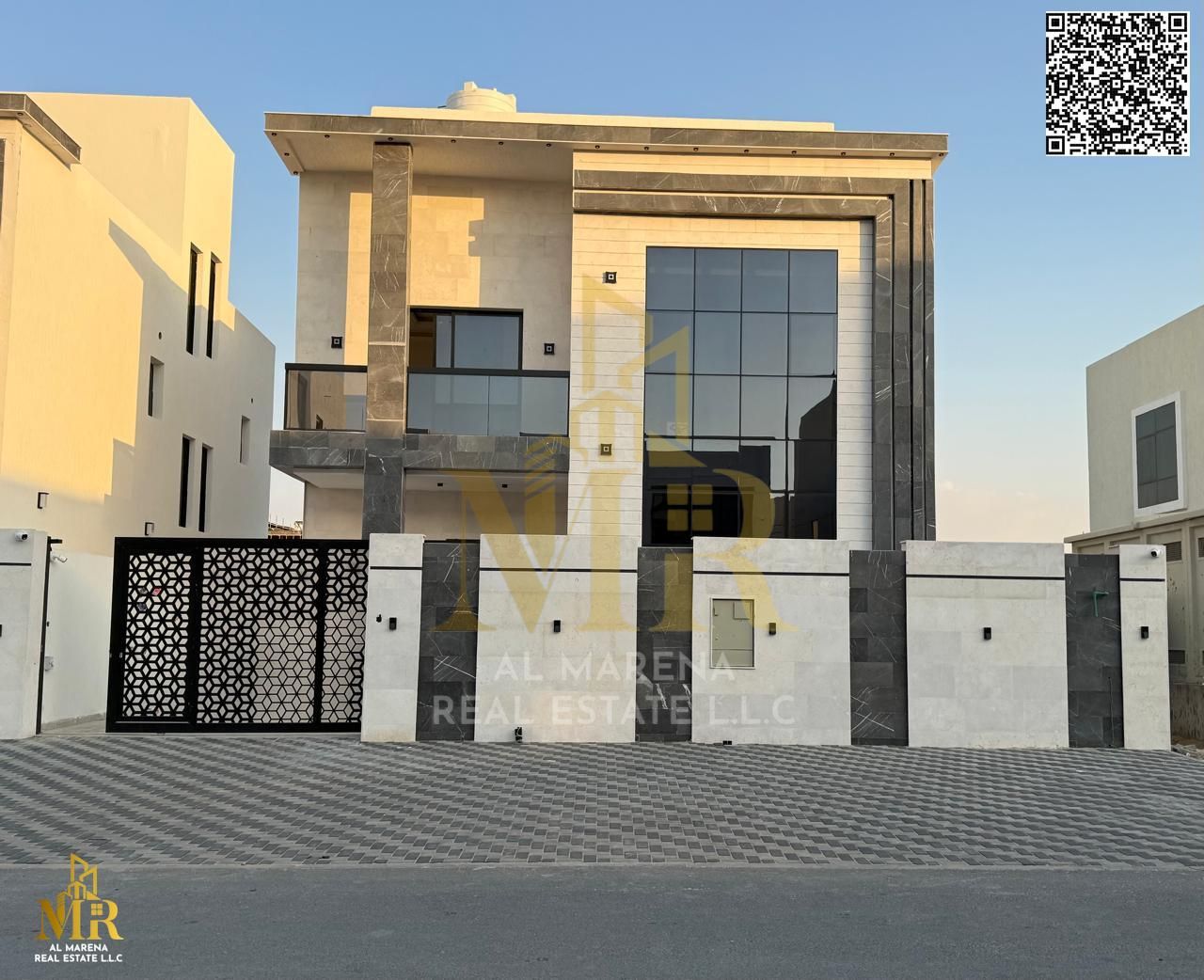 2-floor + roof villa on Mohammed Bin Zayed Rd, 5 master bedrooms, central AC, competitively priced, prime location, perfect for living or investment.
