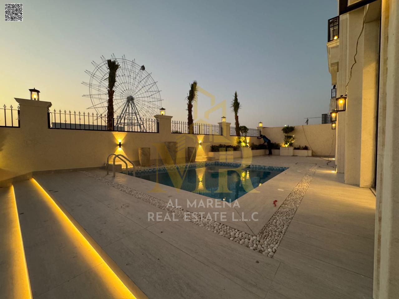Dream villa in the heart of "Al Yasmin" Ajman. Luxurious villa with a modern design and an indoor swimming pool. Price includes electricity, water, an