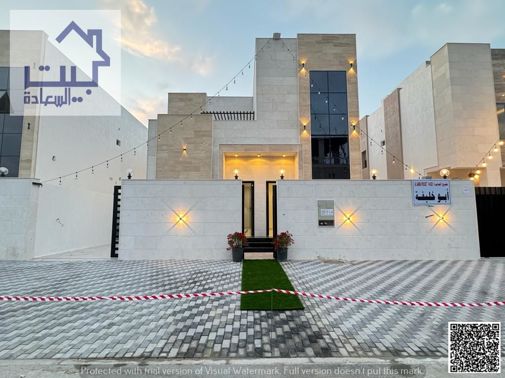Modern villa, Al Helio 2, Ajman, first occupancy, ready to move in, on the service road, at a very attractive price