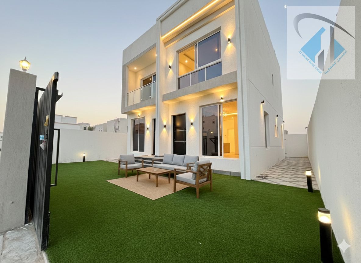 Villa for sale with a large yard, including registration and ownership fees, with the possibility of bank financing without a down payment.