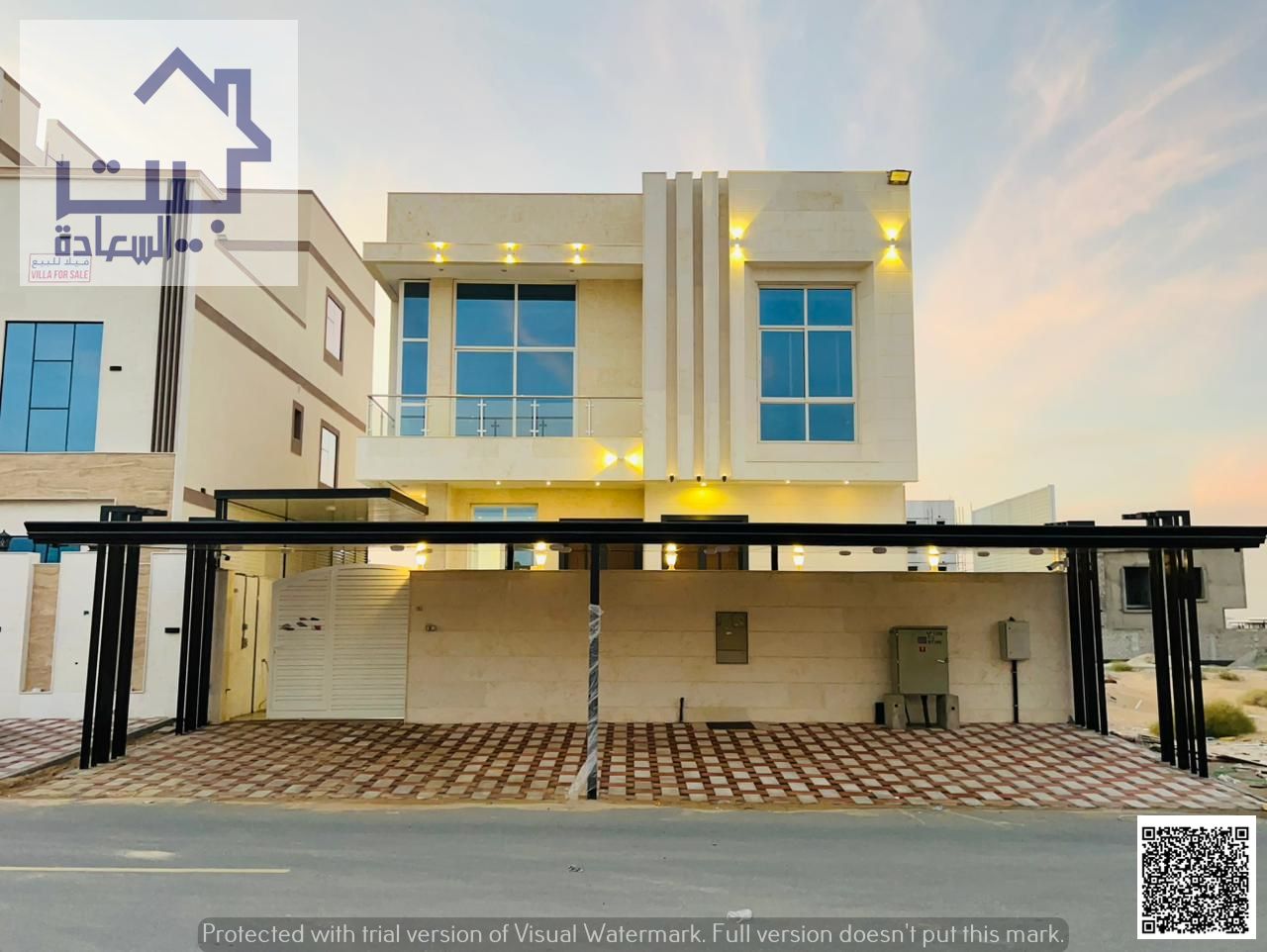 ** 150 :** For rent: Fully furnished first-occupancy villa in Al Bahia, prime location near all services, 1 min to She