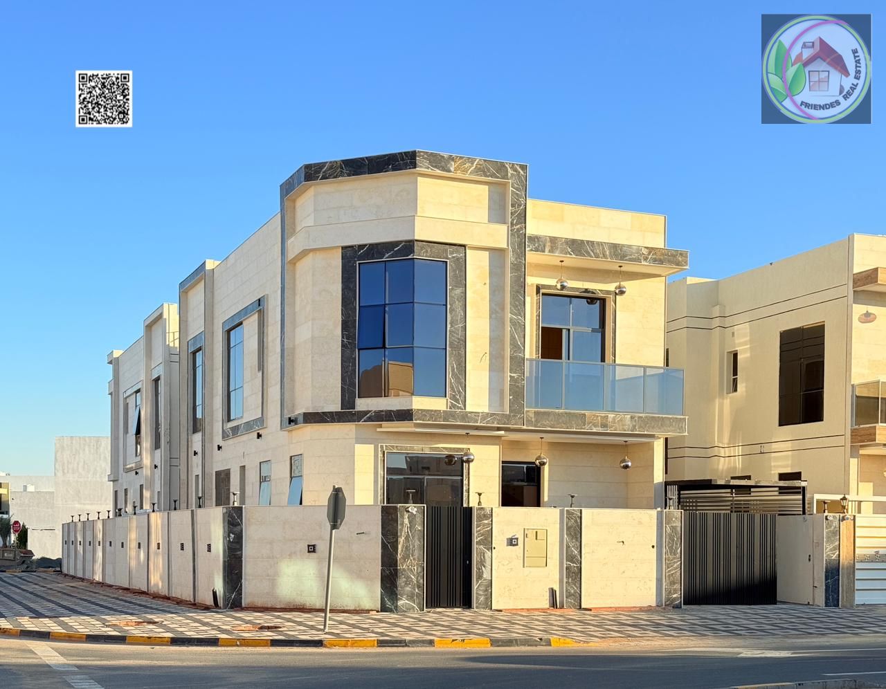 Dream villa, two floors, corner lot in the heart of Al Zahia, with super deluxe finishes, freehold ownership for all nationalities.