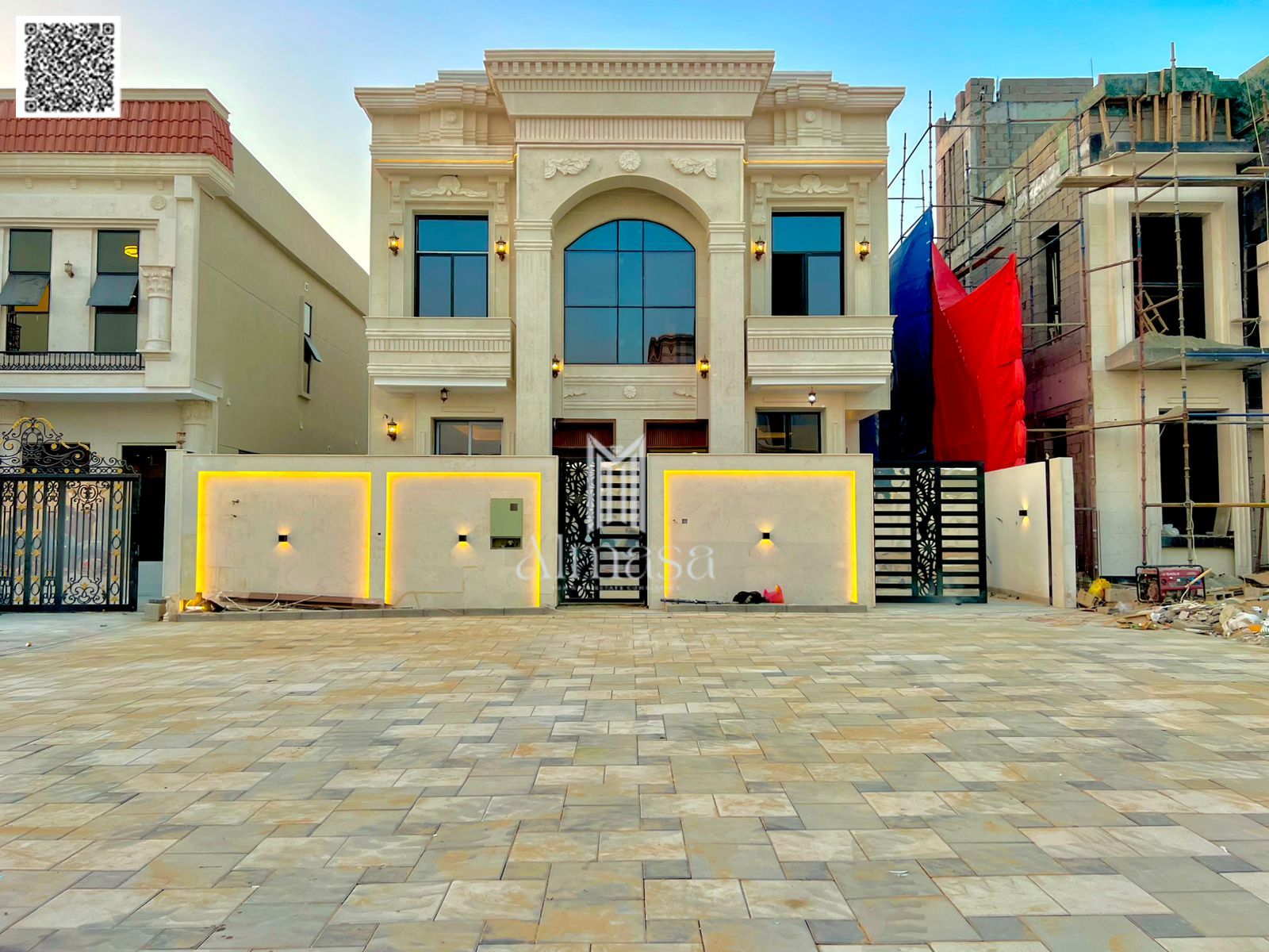 Luxury villa for sale in Al Helio 2 with a built-up area of 3,400 sqm on a 3,014 sqm plot, featuring 5 master bedrooms with rooftop, private swimming