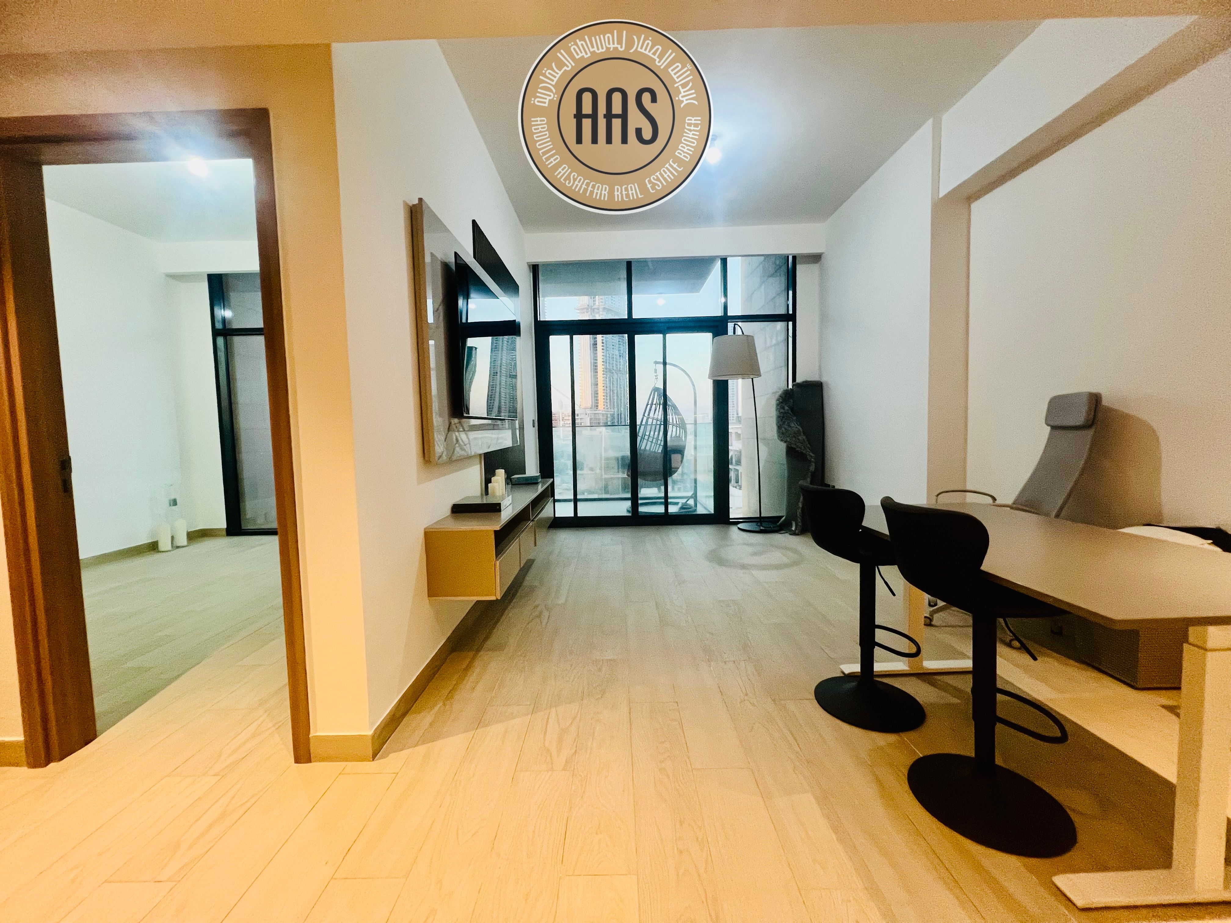 Chiller free spacious ready to move 1 bedroom apartment with Burj Khalifa view only in 90k