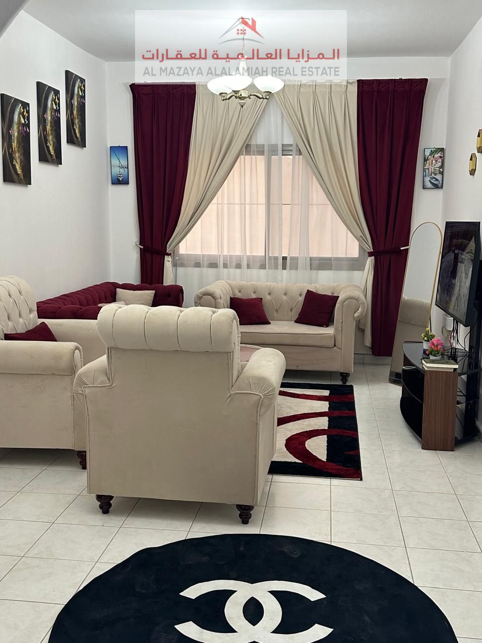 For rent monthly, A fully furnished one-bedroom apartment in Al Taawun - Wifi
