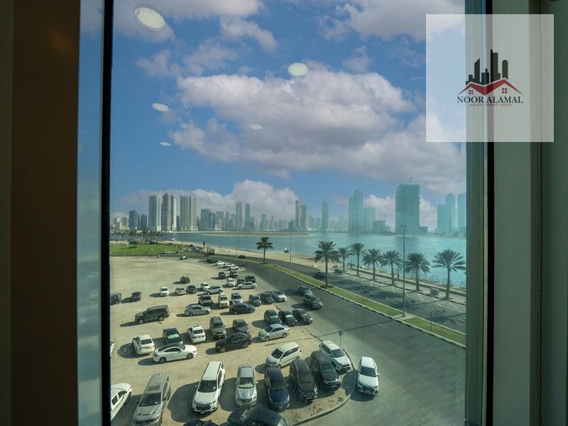 Sharjah Al Khan, one bedroom and living room, first occupancy, fully furnished with super deluxe hotel-style furniture.