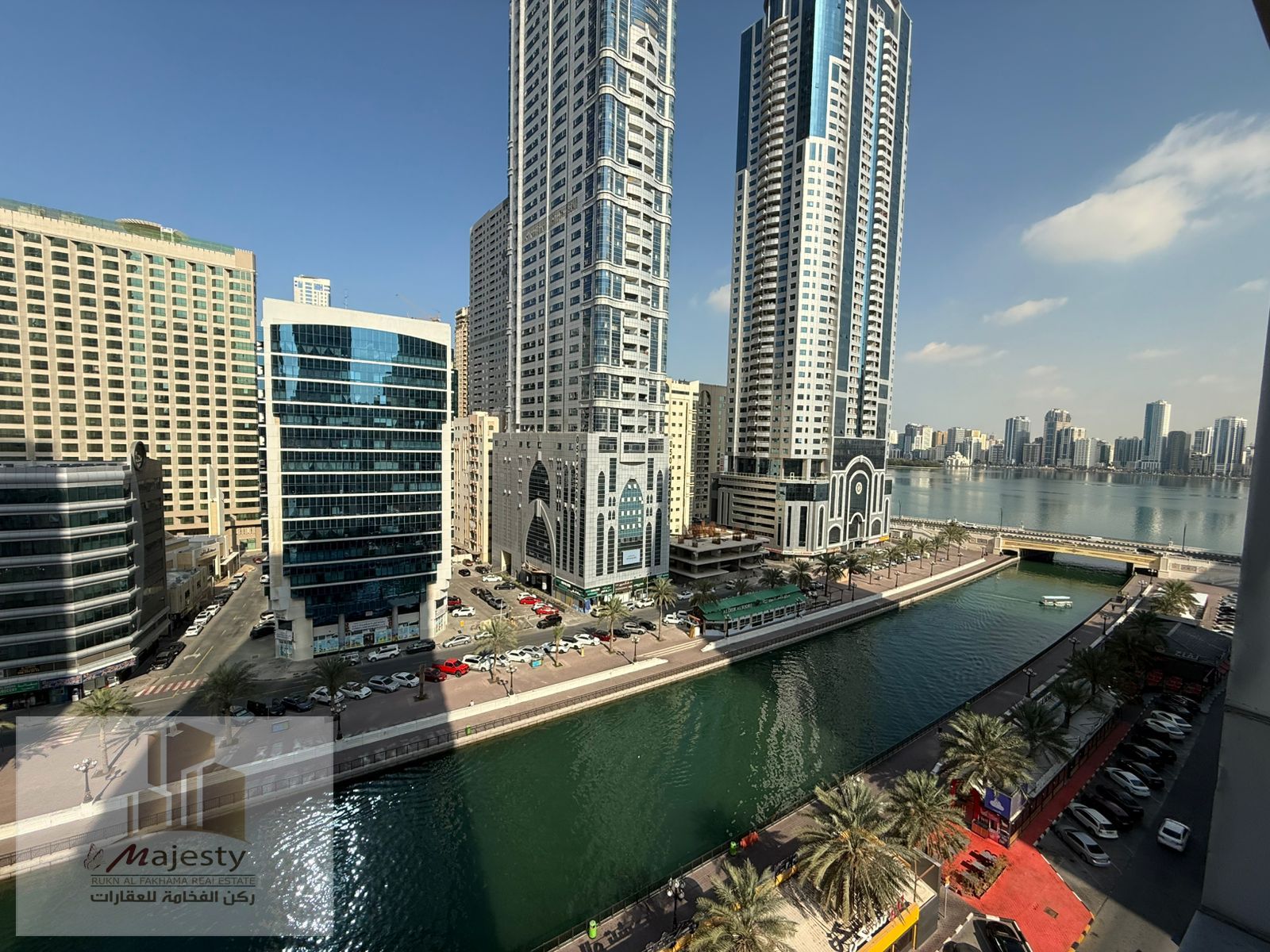 Spacious Apartment for Annual Rent in Al Majaz with Direct Al Qasba Canal View, 3 Bedrooms Plus Living Room, Master Room, 1500 Sq Ft