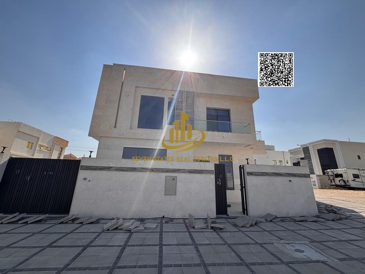 Luxury villa in Yasmin Corner on a main street, modern design, high-end finishes, ready for living or profitable investment