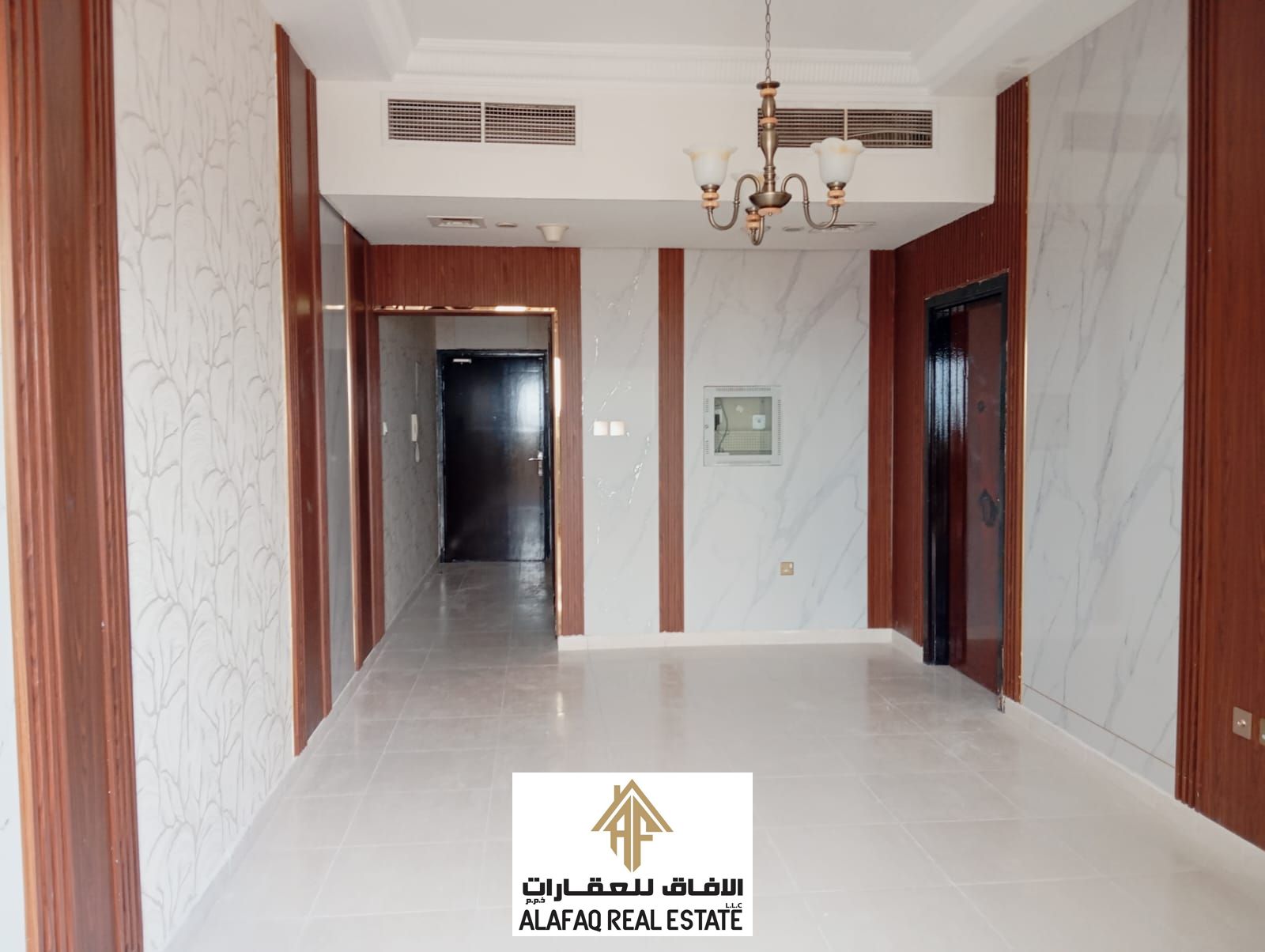 Luxury apartment for annual rent in Emirates Towers | One bedroom and living room with a distinctive view