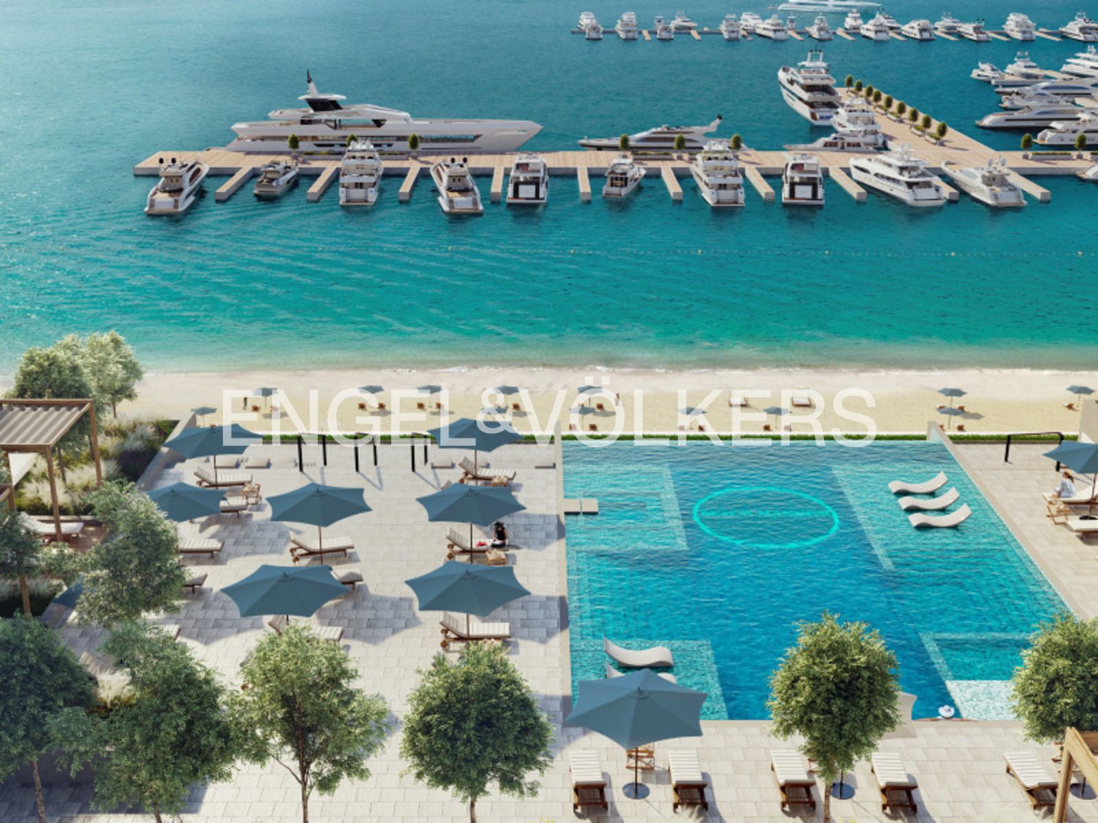 Private Beach | Palm & Marina View / Corner Unit