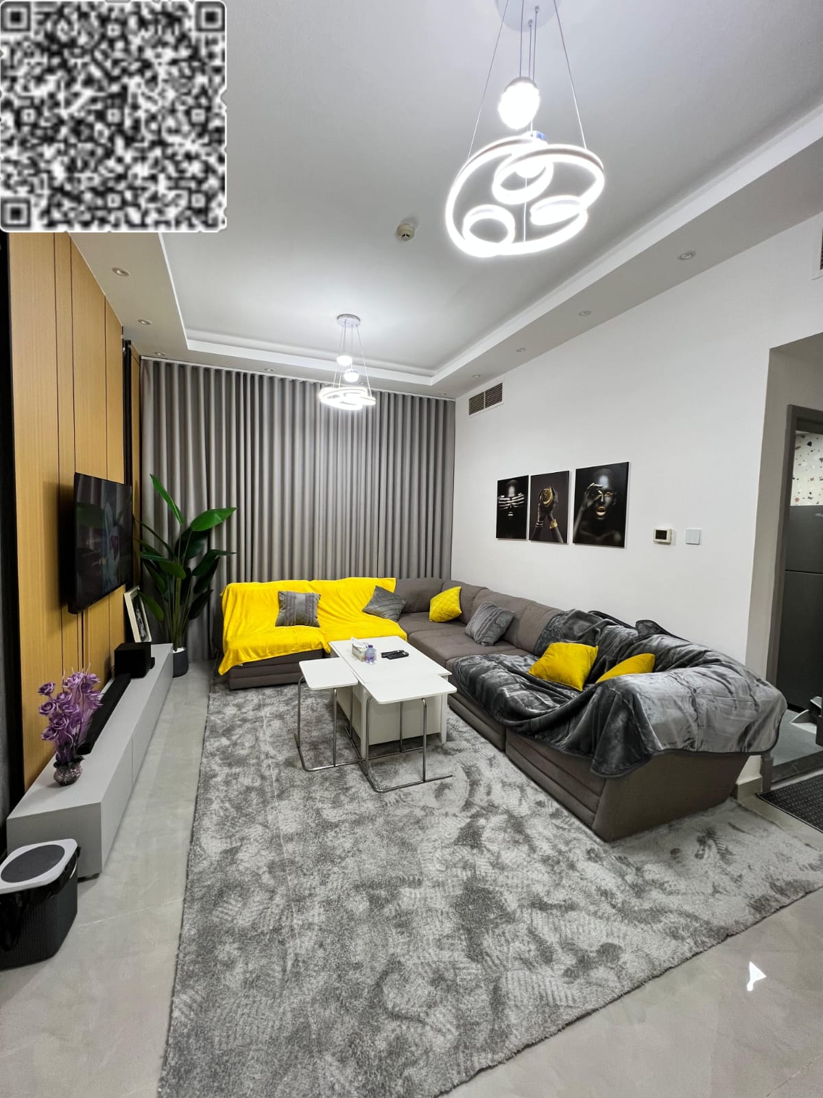 fully renovated one-bedroom apartment with premium finishing, located in Ajman Pearl Towers, offered at an excellent price