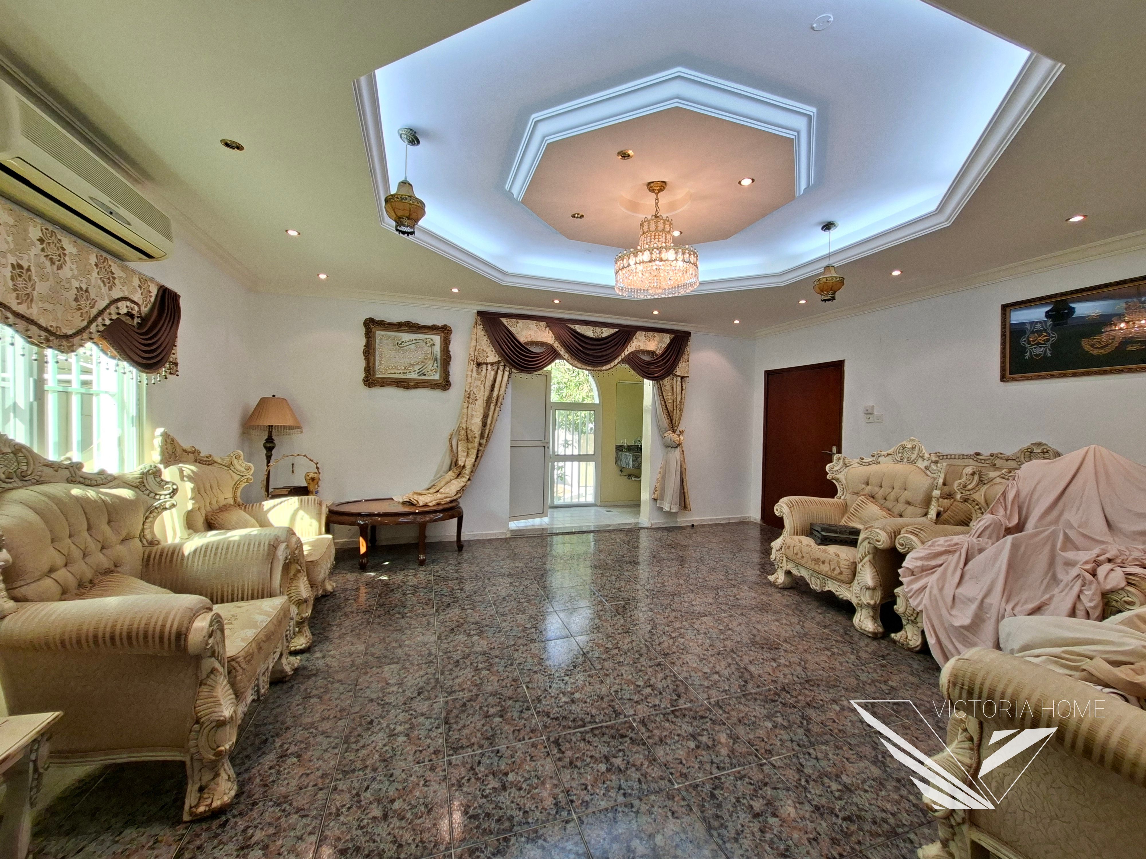 Parking space Spacious 6 Bhk Villa Majlis hall 3 master bedroom maid room just 120k