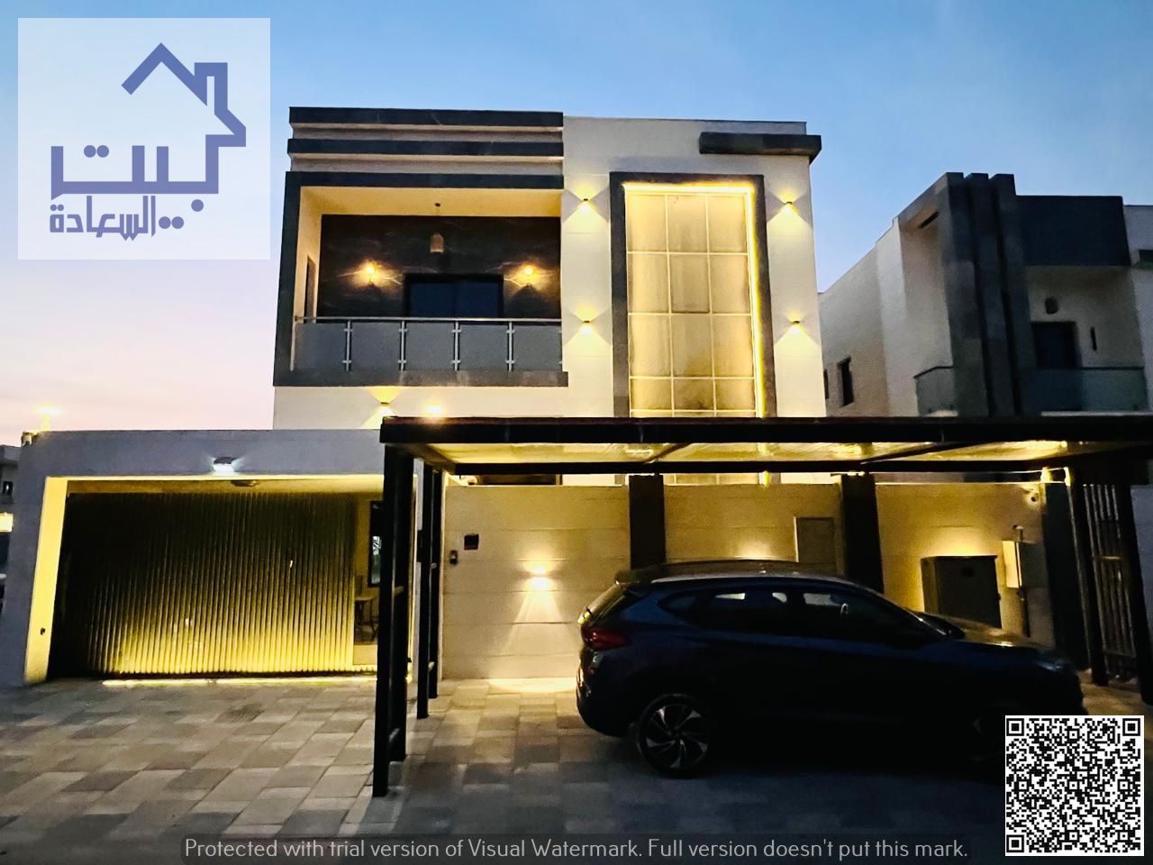 Villa for rent in Al Bahia neighborhood. Fully furnished, first occupancy. Consists of: Majlis, 2 living rooms, 5 master bedrooms, 7 bathrooms, built-