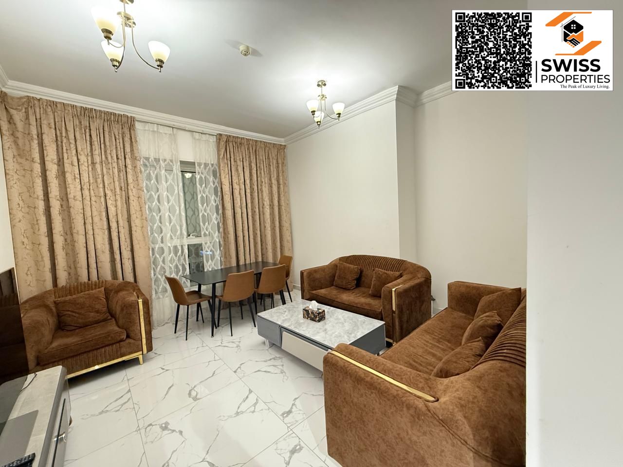 1 bedroom apartment, for monthly rent in Ajman, Al Rashidiya area, Oasis Towers 1, with gym and swimming pool