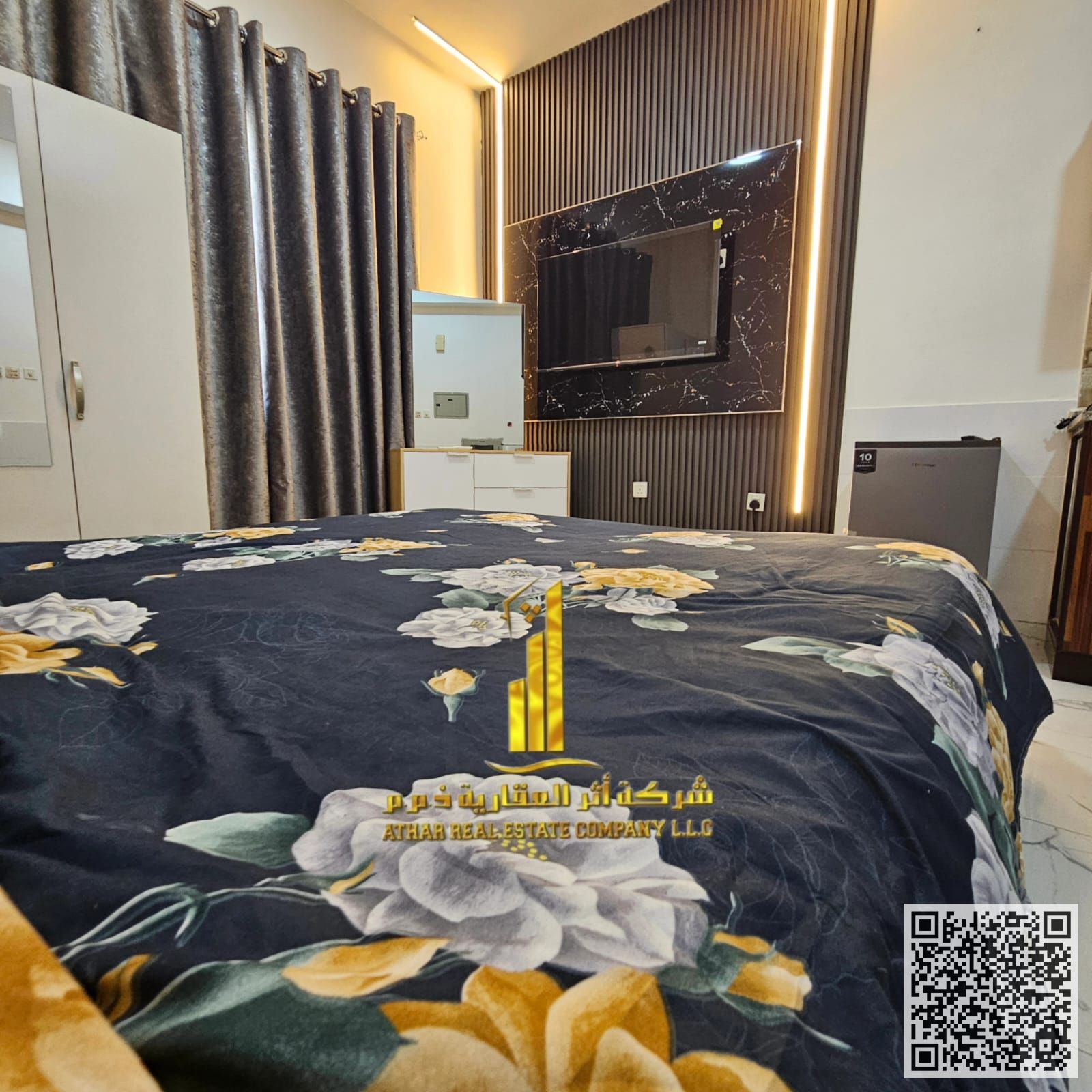 Fully furnished studio apartment for monthly rent in Al Jurf 2, behind D2D and next to City Centre Ajman